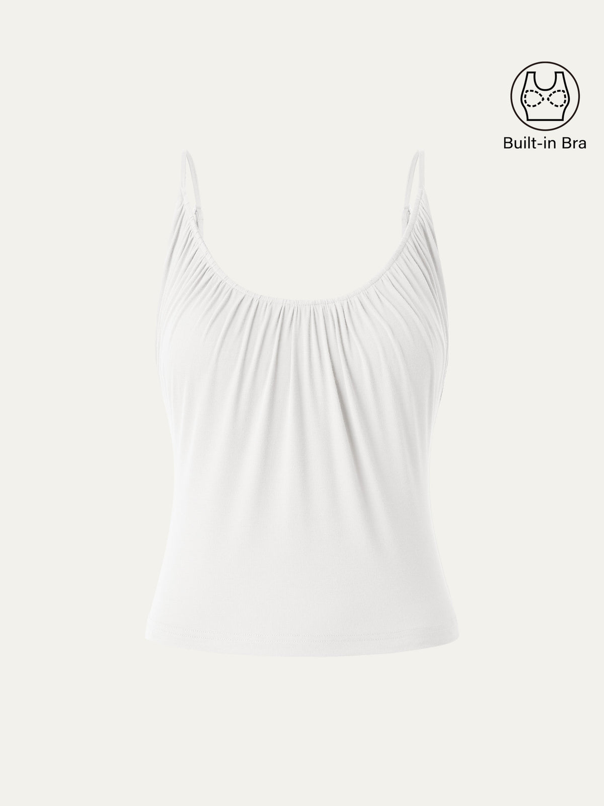 OGLmove Women's Scoop Neck Gathered Spaghetti Bra Tank