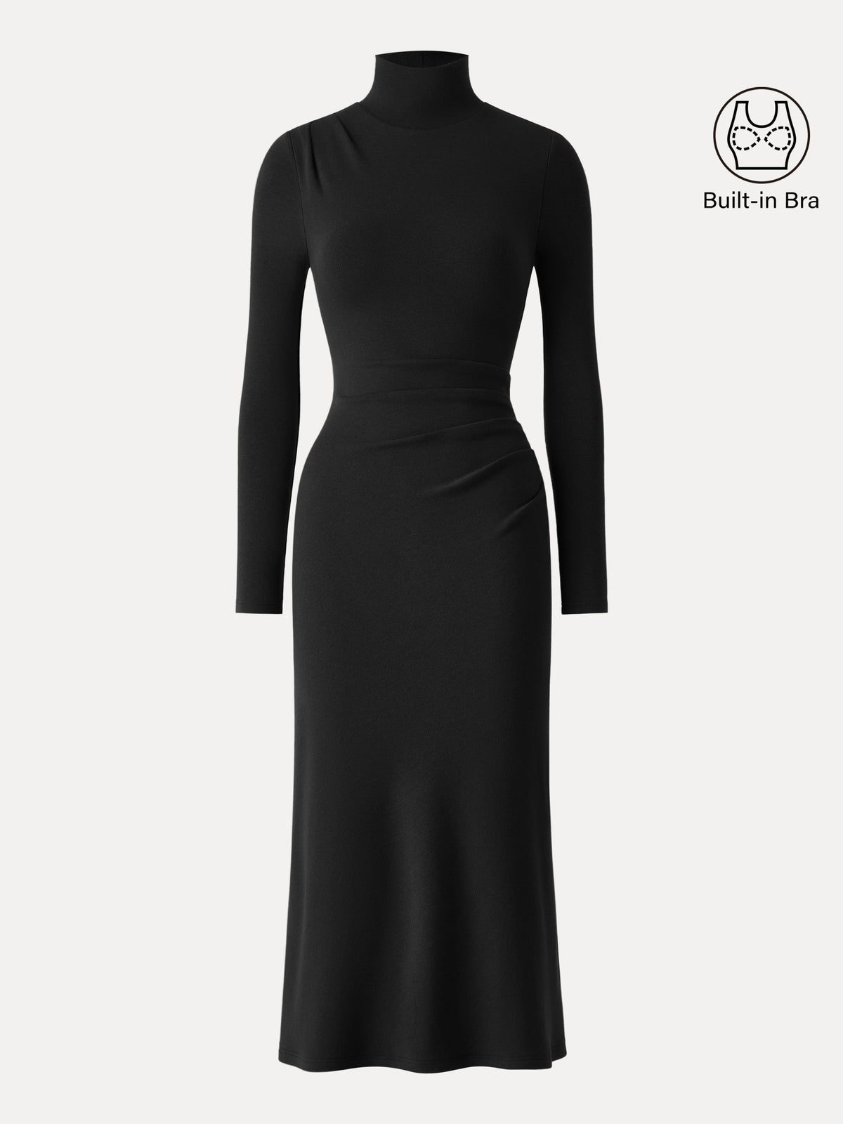 OGLmove Women's ProWarm Turtleneck Tucked Midi Bra Dress