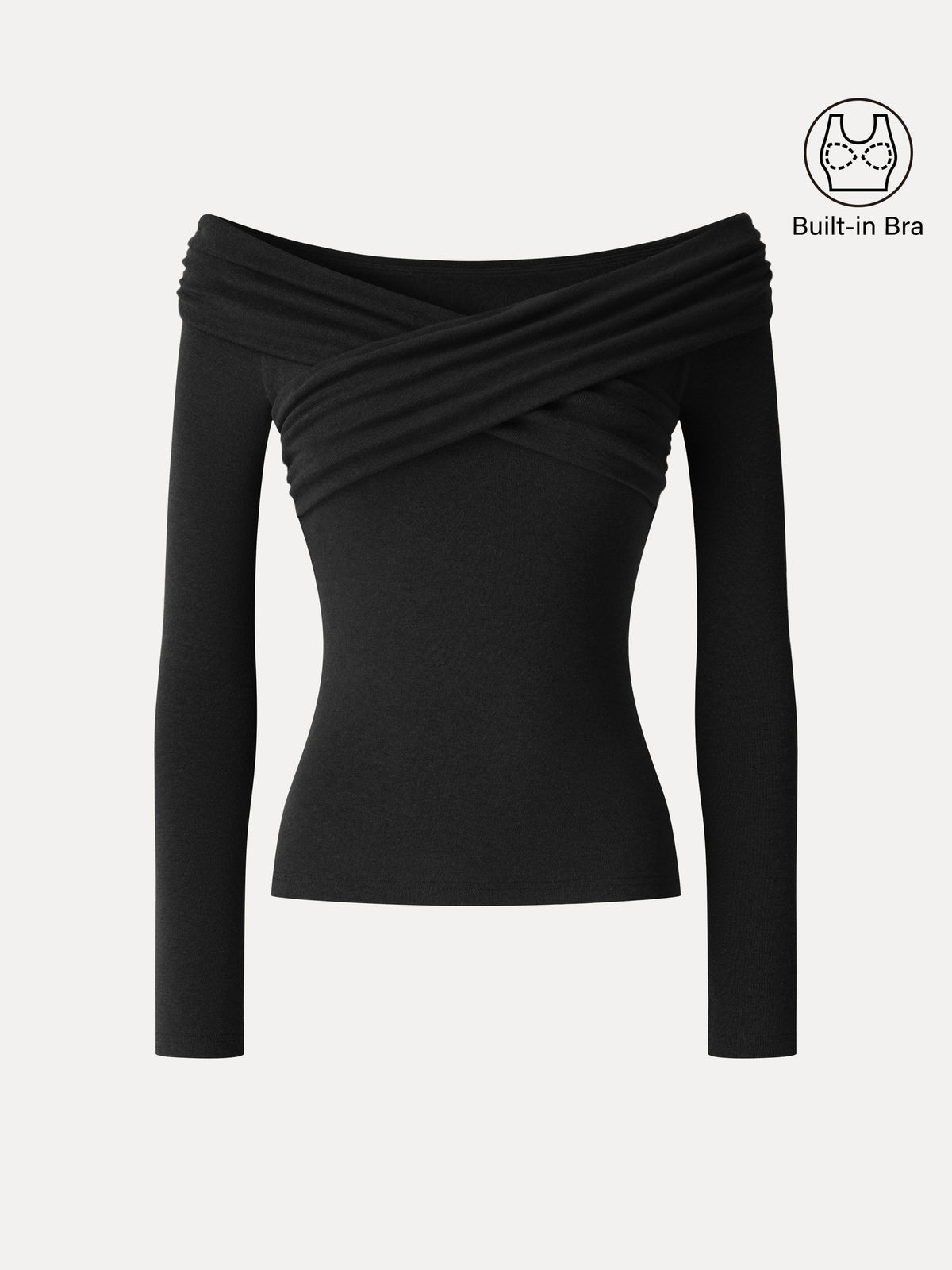 OGLmove Women's Eco-Mousse® Surplice Long Sleeve Ruched Bra Top