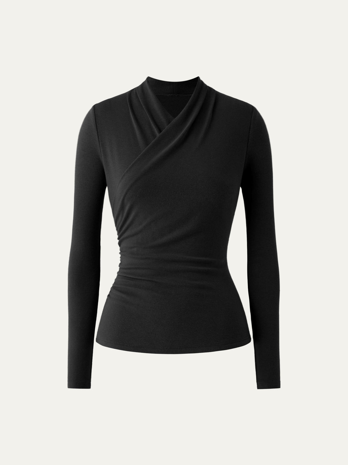 OGLmove Women's Eco-Mousse Surplice Long Sleeve Ruched Top