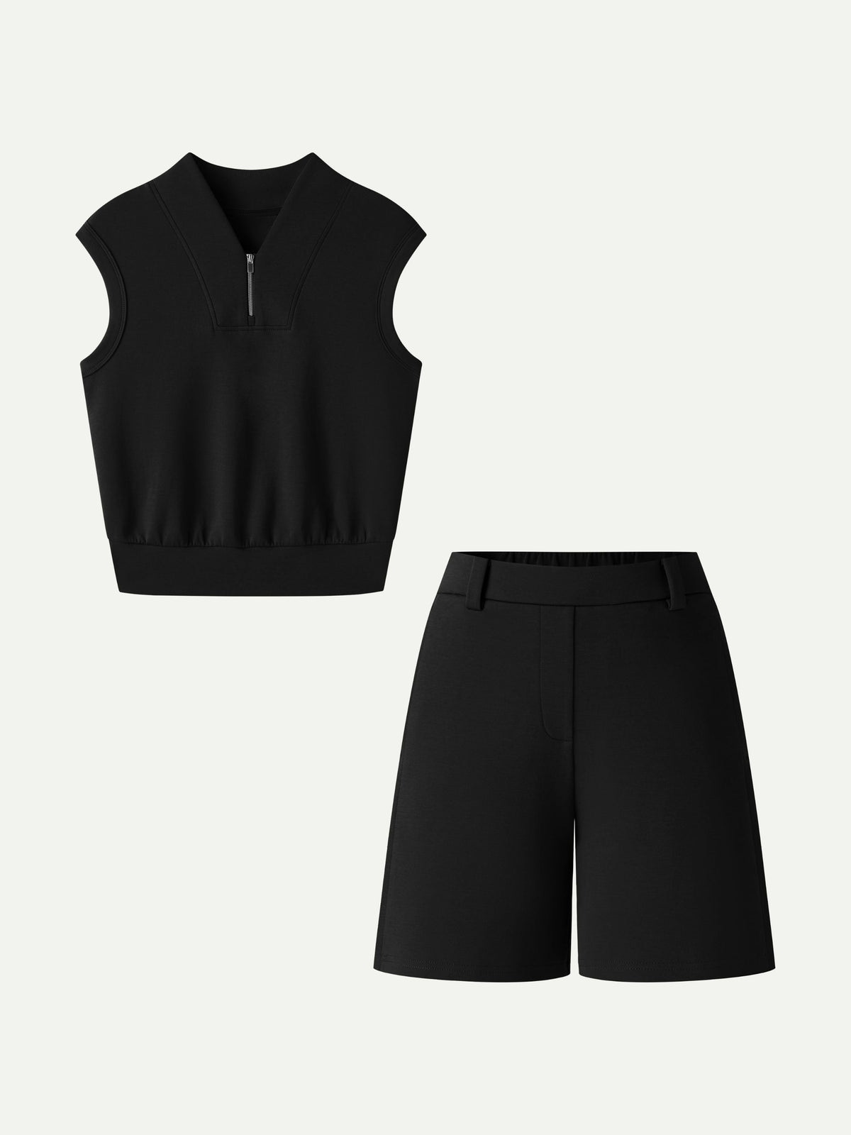 OGLmove Women's Banded Hem Travel Top and Shorts Set