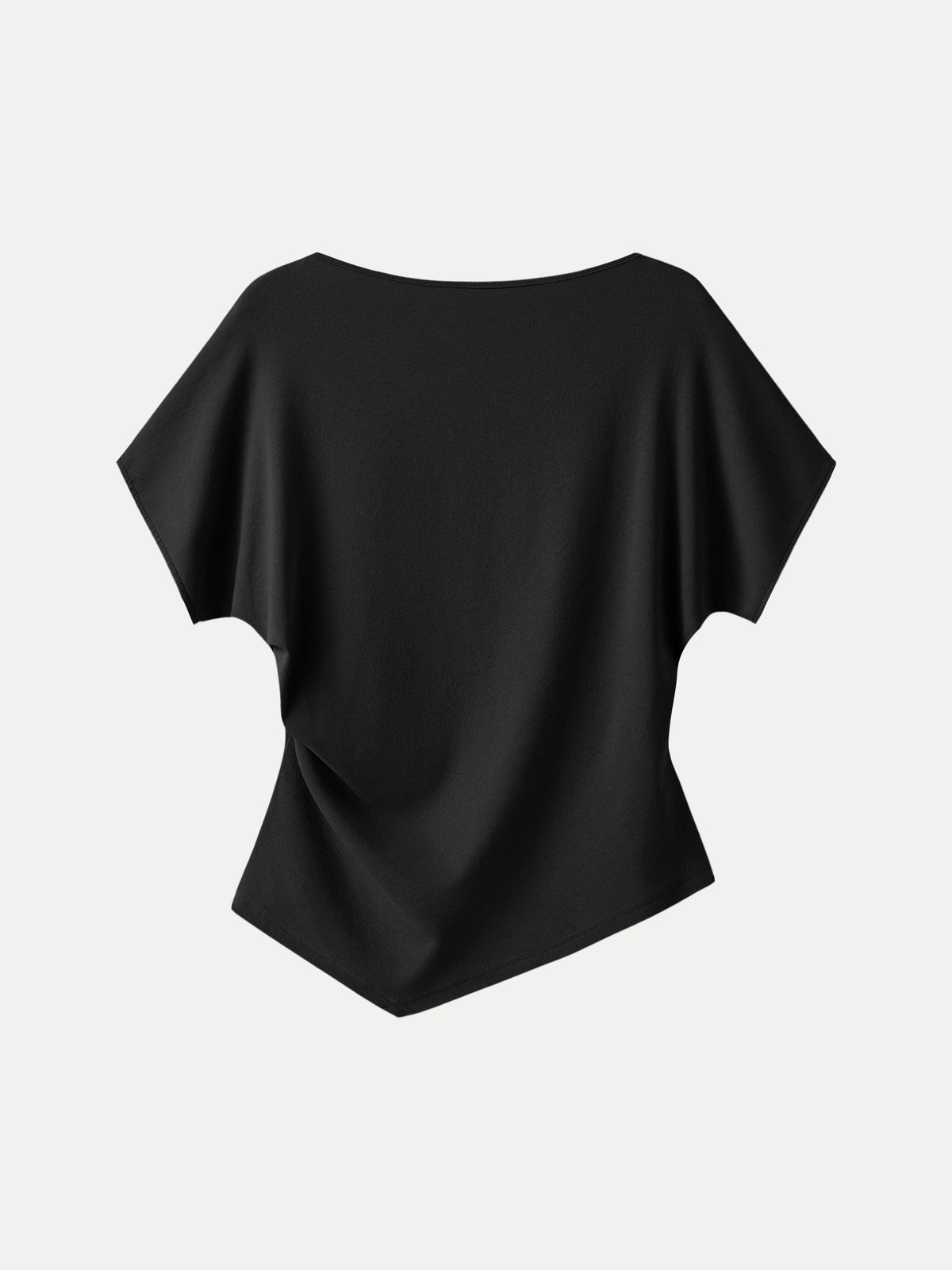OGLmove Women's Cotton Lyocell Boatneck Angled Summer Tee