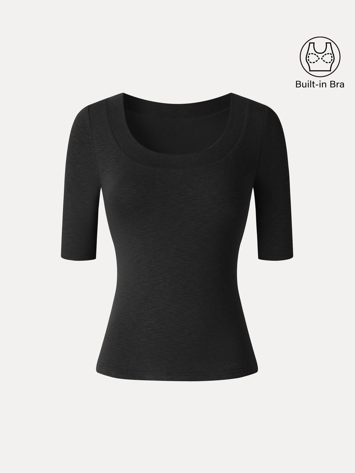 OGLmove Women's Eco-Mousse® Slub U-Neck Elbow Sleeve Bra Top