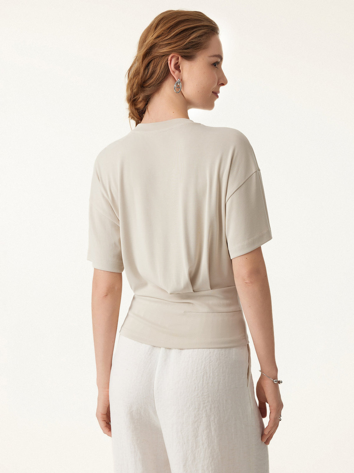 OGLmove Women's Crewneck Short Sleeve Tucked Tee