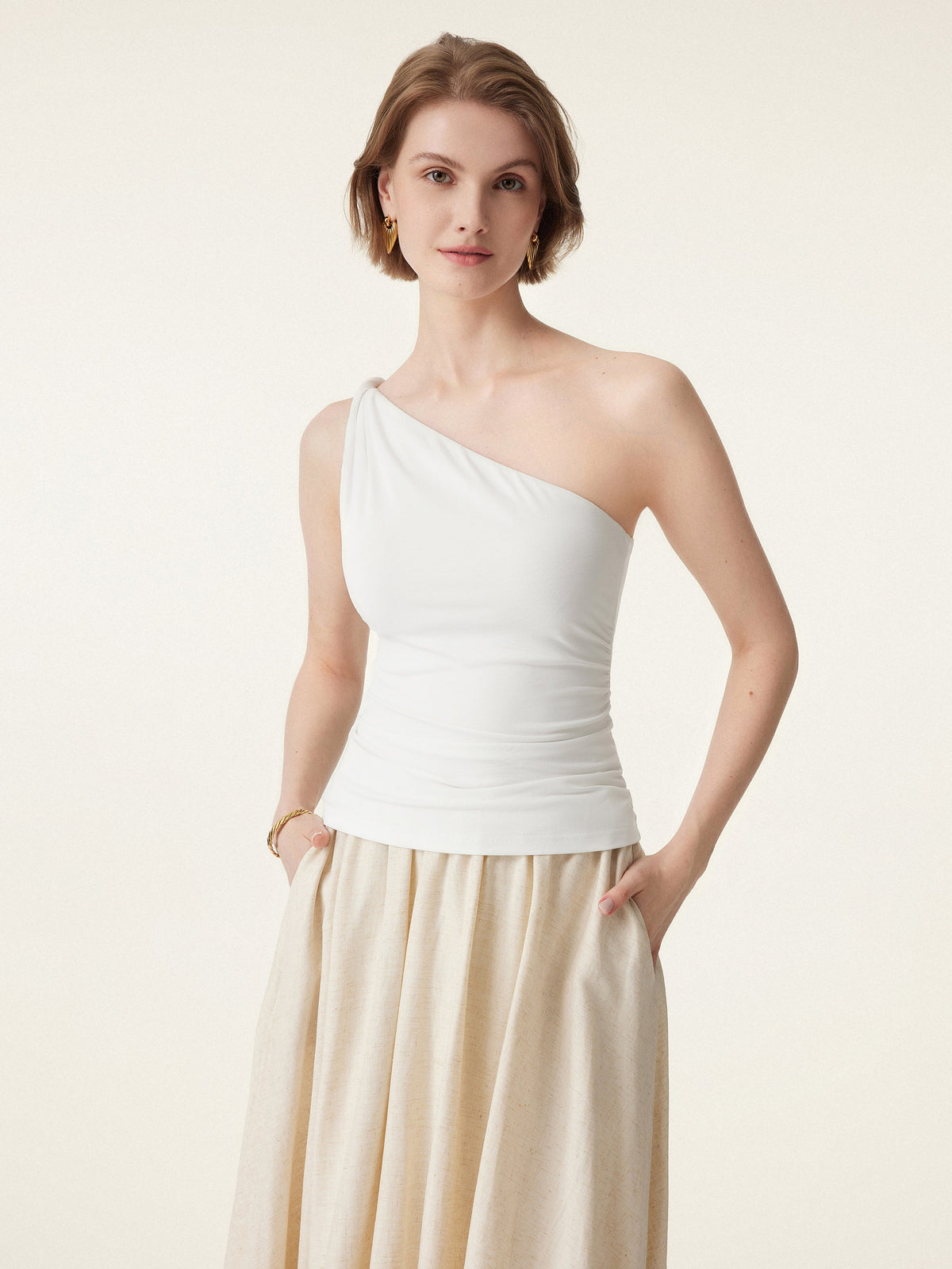 OGLmove Women's One Shoulder Twisted Bra Tank Top
