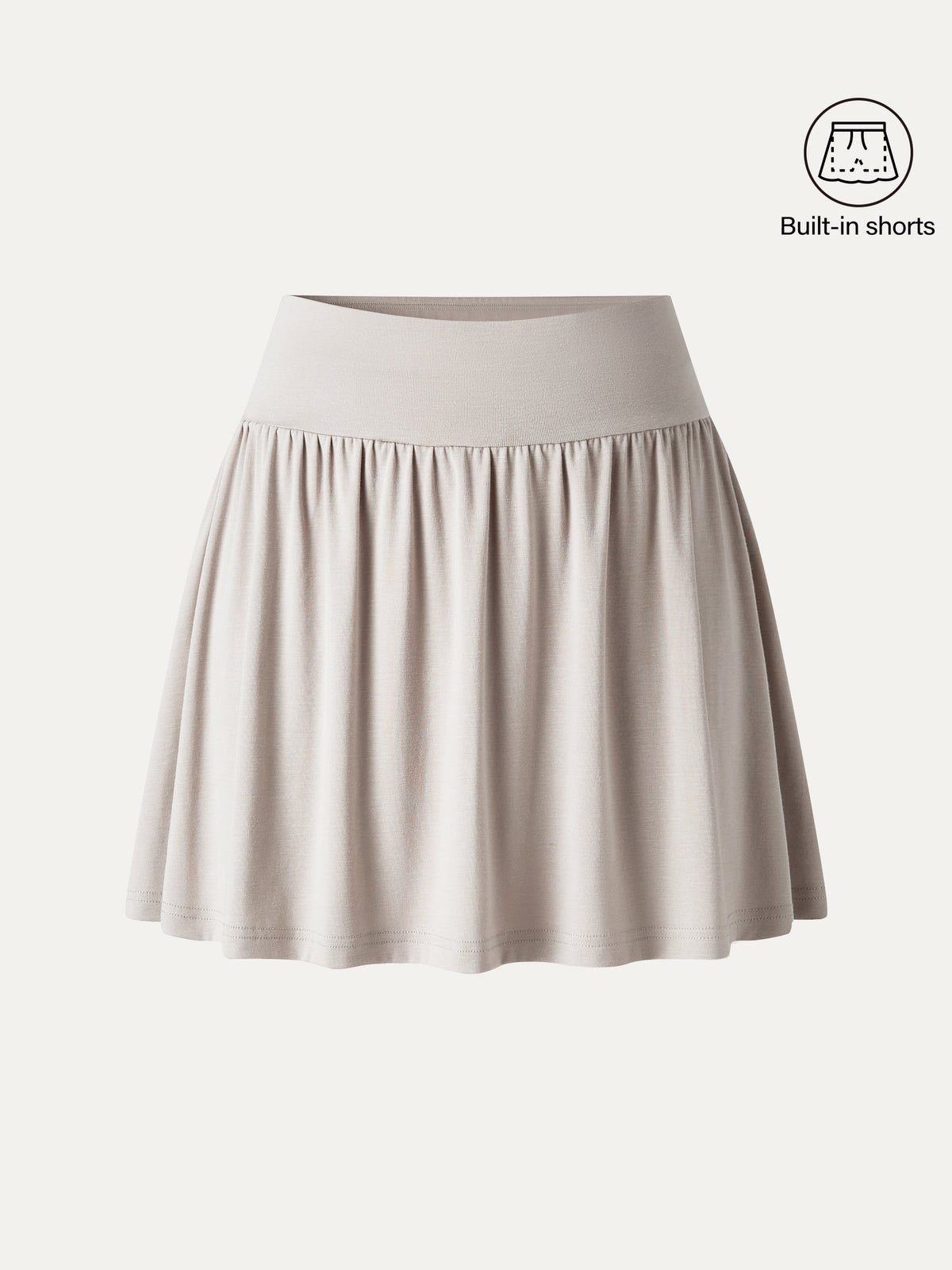 OGLmove Women's Matte Smooth Gathered A-Line Skort