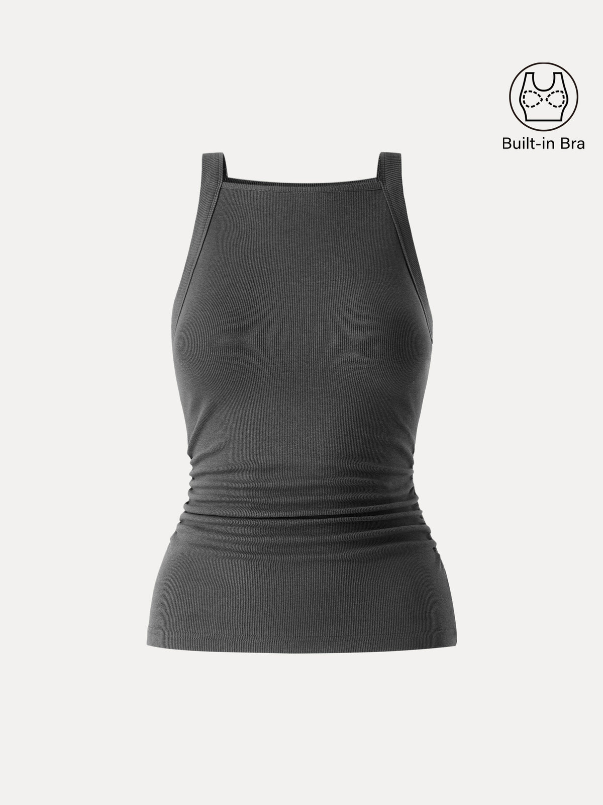 OGLmove Women's Plantive Chic Square Neck Ruched Bra Tank