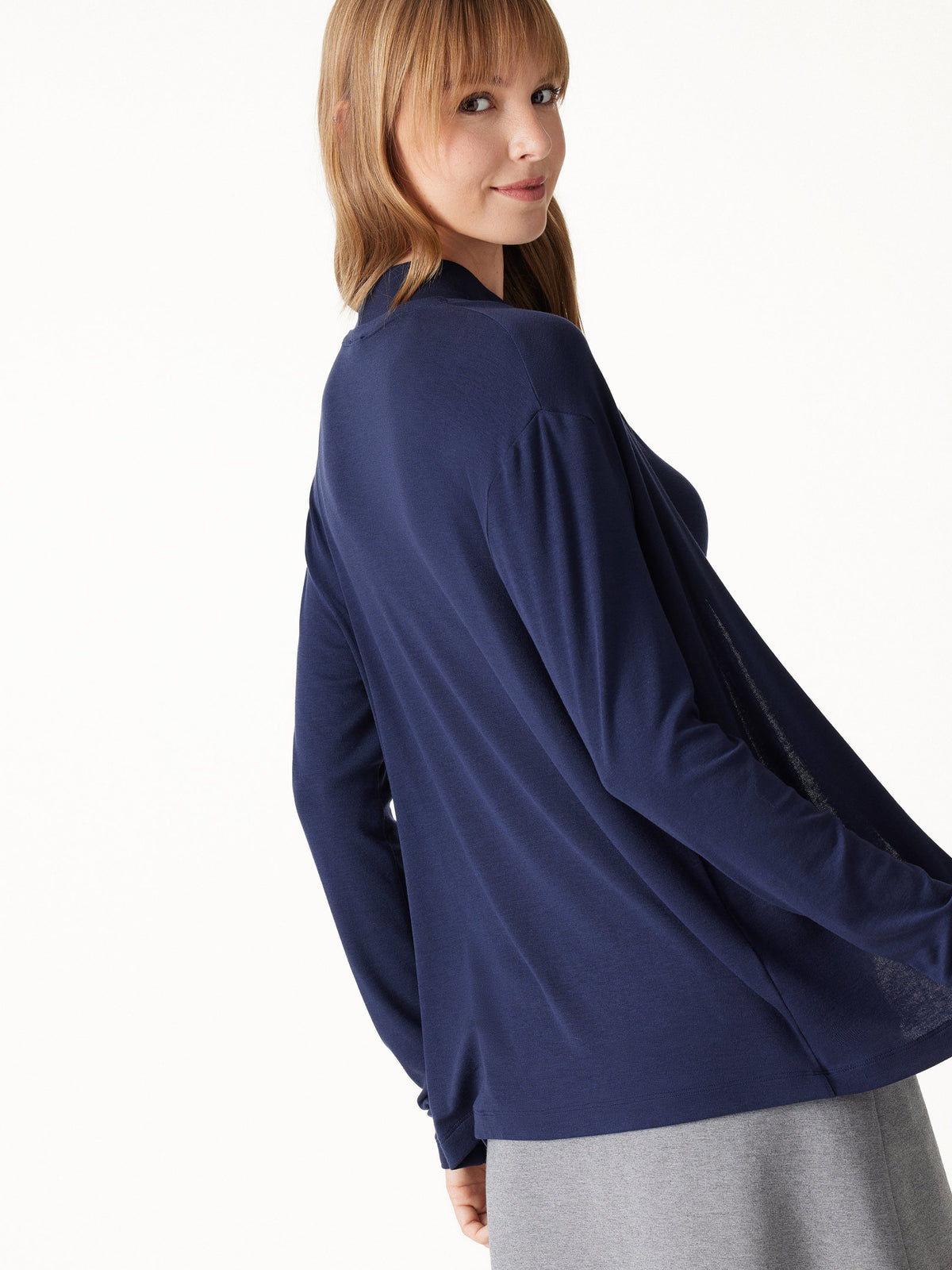 OGLmove Women's Premium Lyocell-Wool Open-Front Cardigan