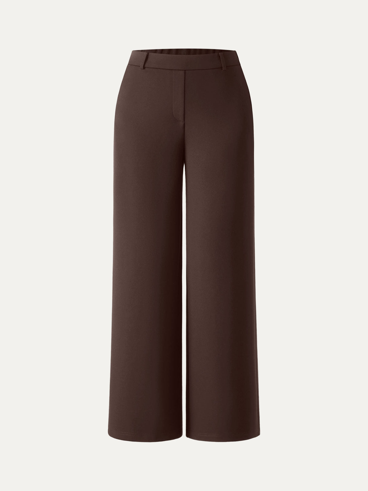 OGLmove Women's Ponte Mid-Rise Wide-Leg Pants with Pockets
