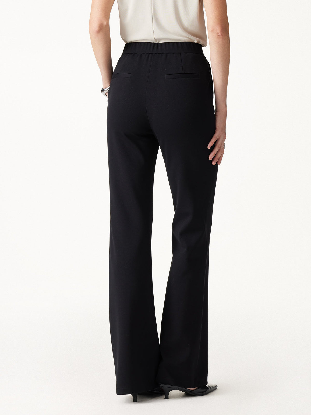 OGLmove Women's Ponte High-Rise Slim Flared Pants with Pockets
