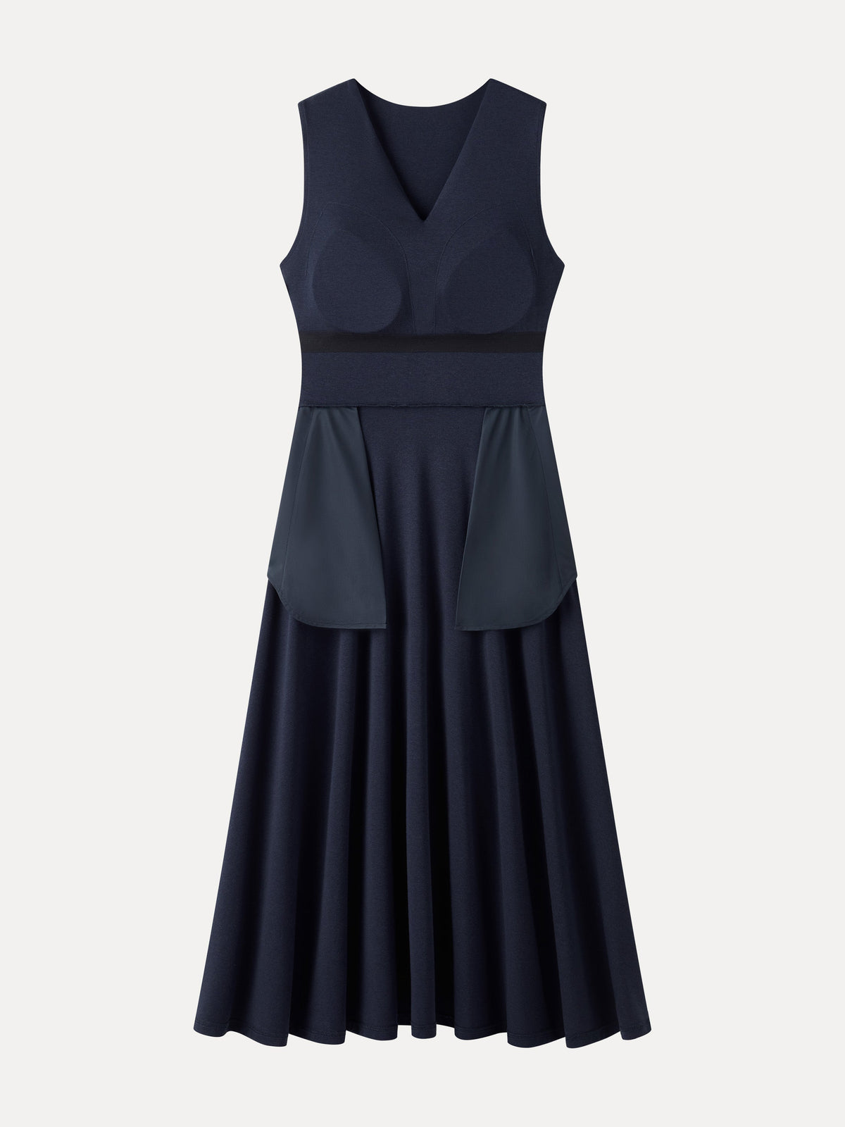 OGLmove Women's Collared V-Neck Ribbed Bra Midi Dress