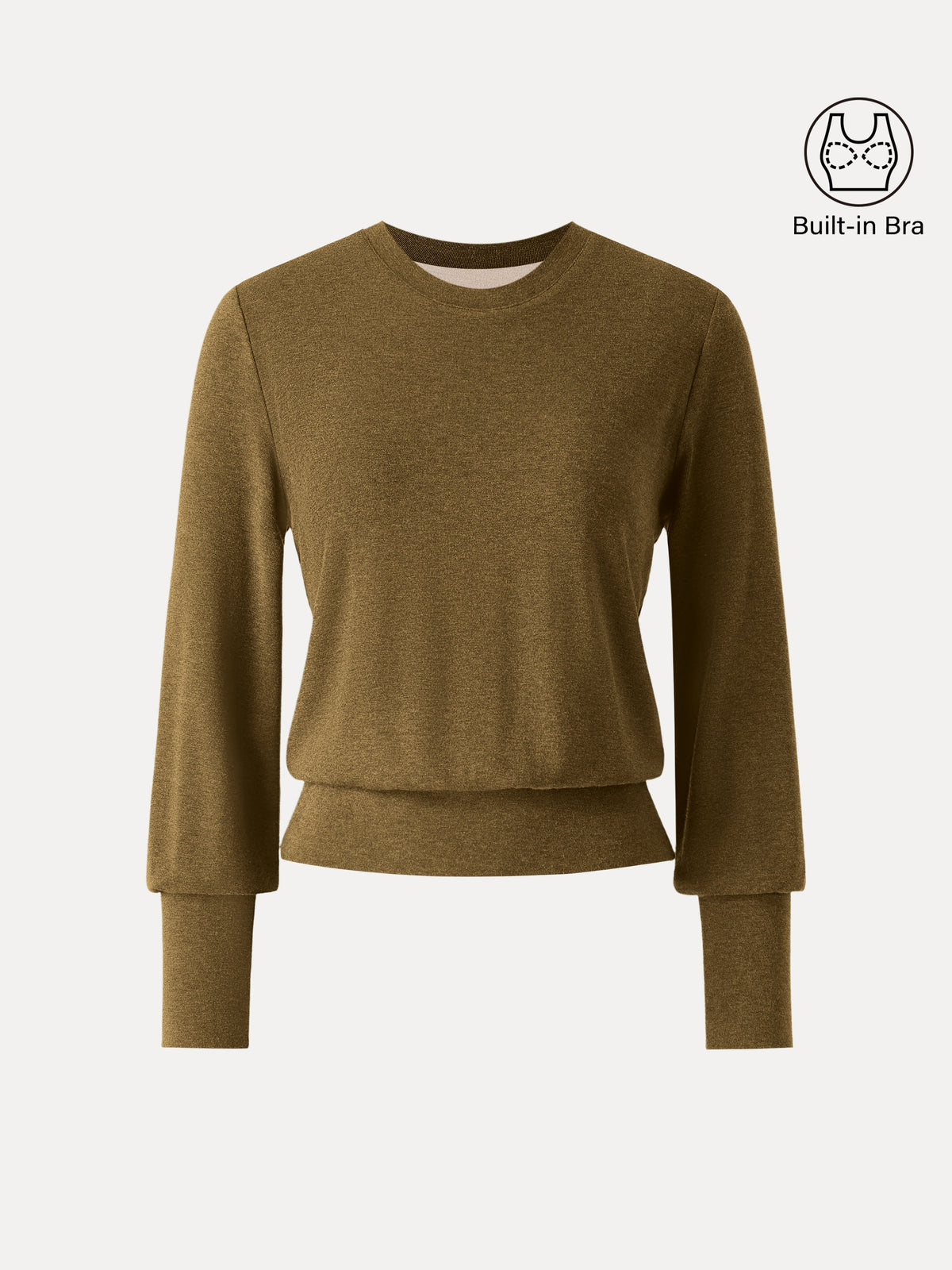 OGLmove Women's Eco-Mousse Crewneck Brushed Brami Top