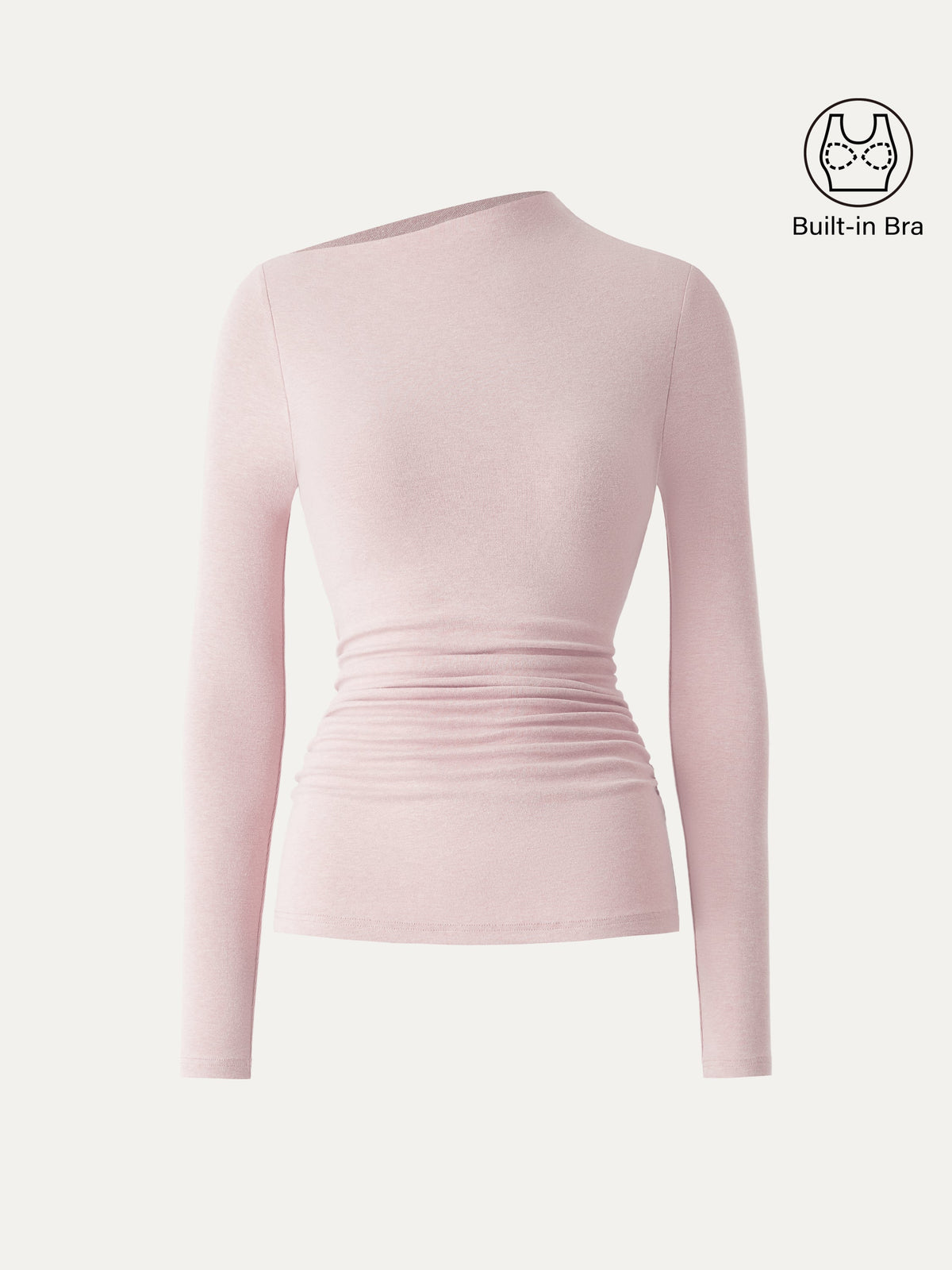 OGLmove Women's LiteWarm Slanted Mockneck Ruched Brami
