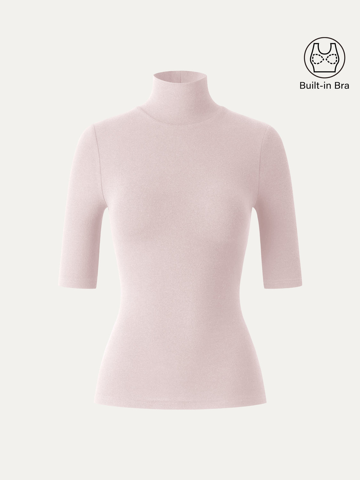 OGLmove Women's Turtleneck Elbow Sleeve Bra Top