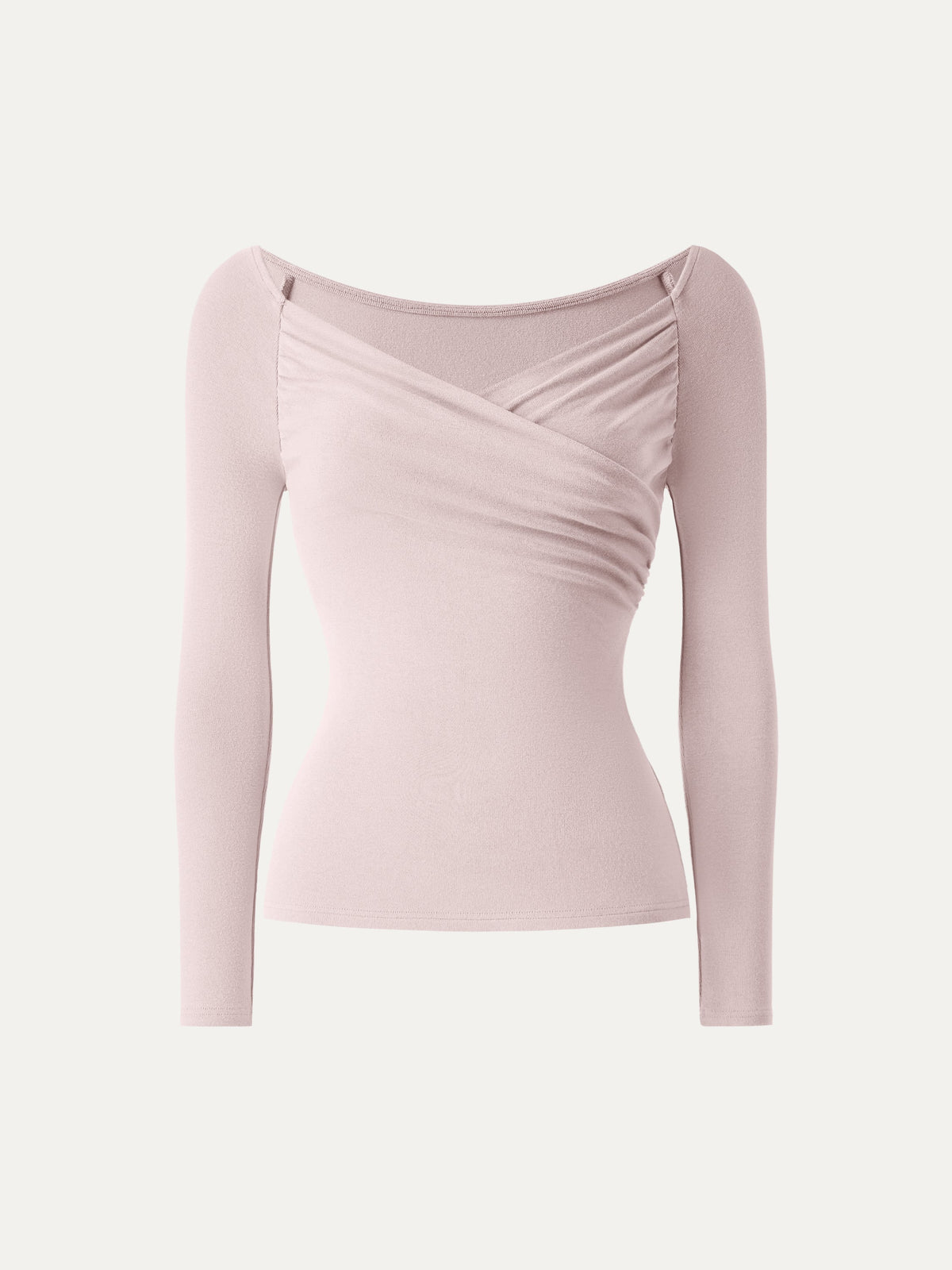 OGLmove Women's Light Warm Surplice Ruched Long Sleeve Top