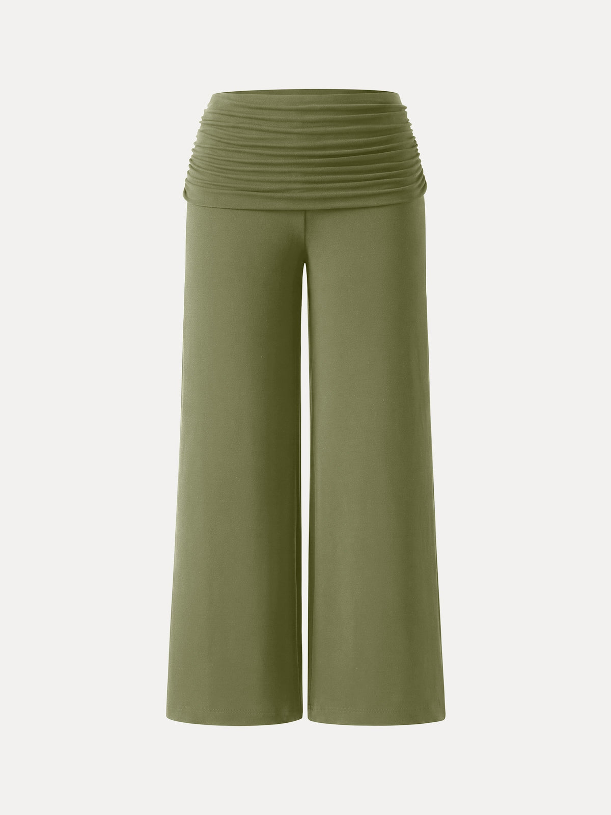 OGLmove Women's Wool Blend Drapey Wide-Leg Pull-On Pants with Pockets
