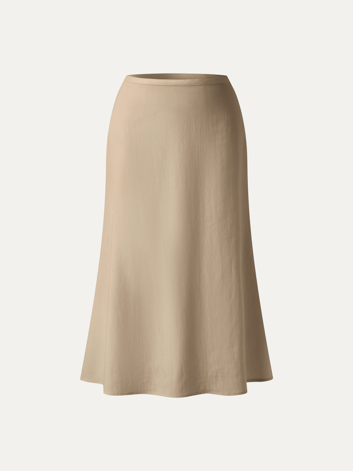 OGLmove Women's Lyocell-Linen Blend Maxi Flared Pull-On Skirt