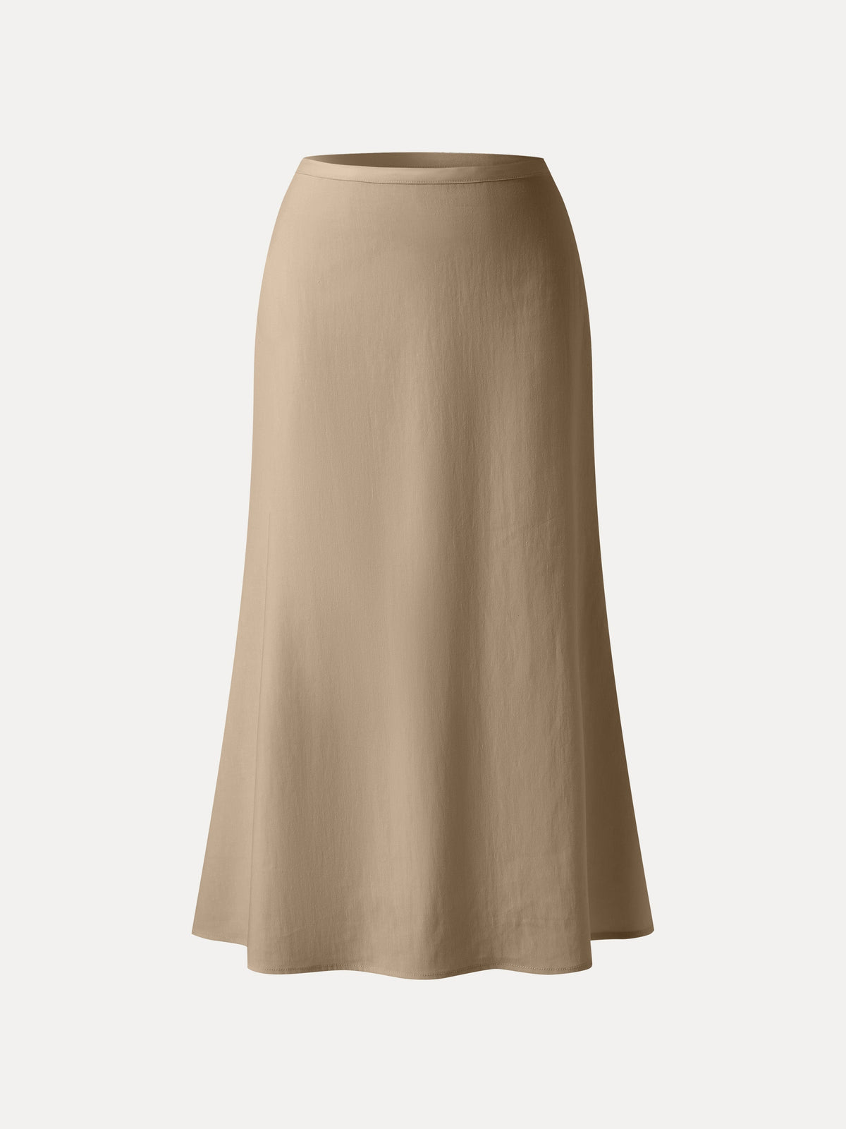 OGLmove Women's Lyocell-Linen Blend Maxi Flared Pull-On Skirt