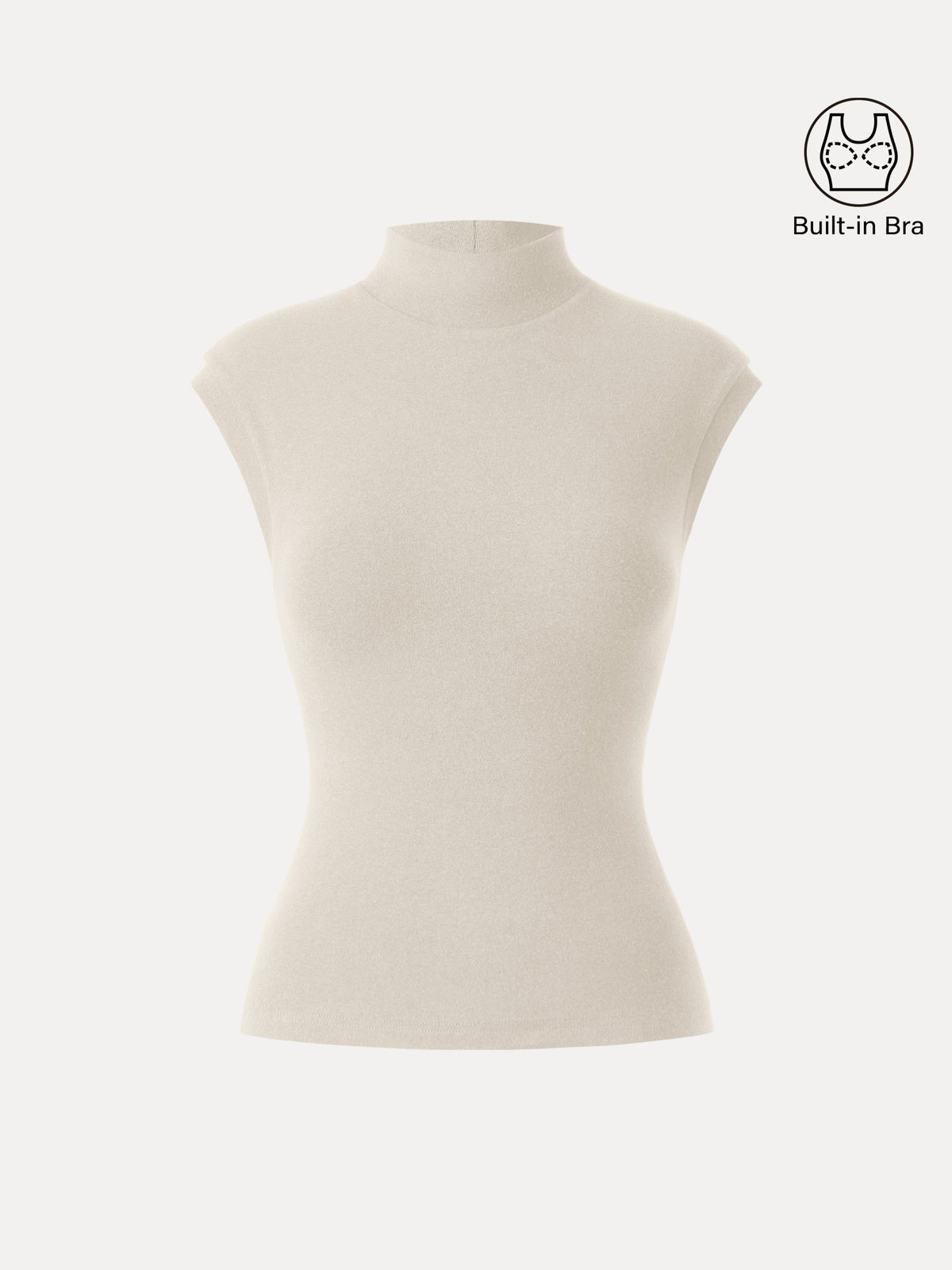 OGLmove Women's Mock Neck Cap Sleeve Brami Top