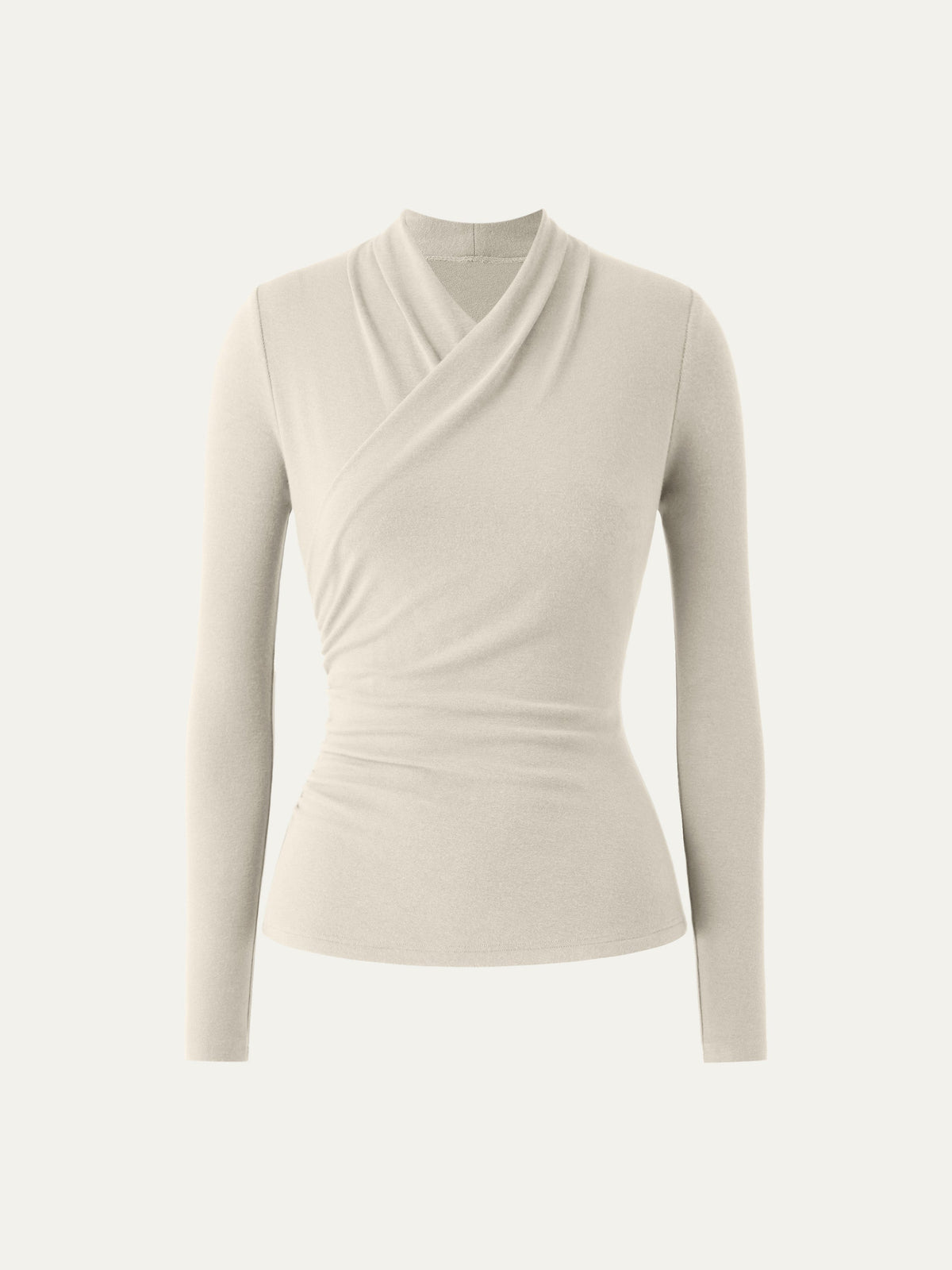 OGLmove Women's Eco-Mousse Surplice Long Sleeve Ruched Top