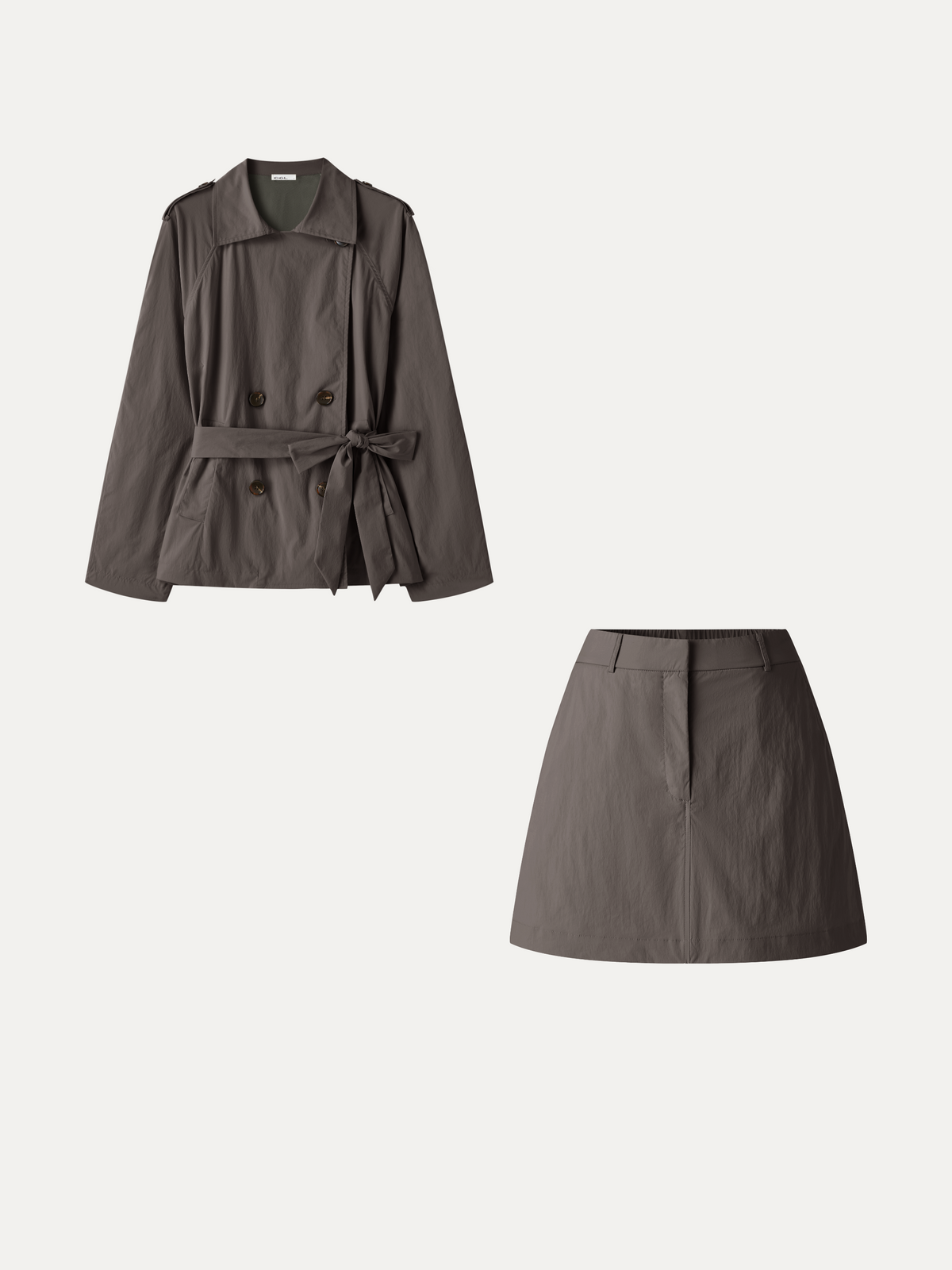 OGLmove Women's Trench Jacket and High-Rise Skort Set