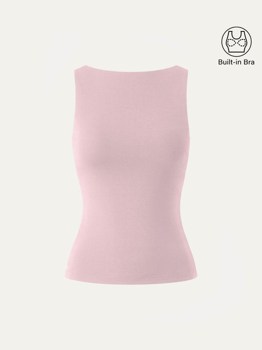 OGLmove Women's Stretch Cotton Boatneck Bra Tank