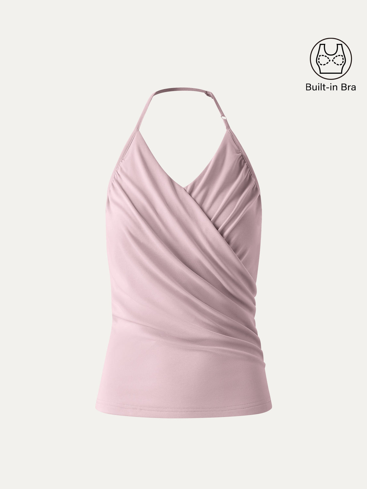 OGLmove Women's Modal Halter Neck Ruched Bra Top