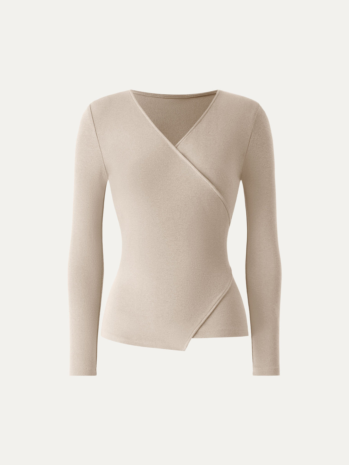 OGLmove Women's Surplice Long Sleeve Asymmetrical Hem Top