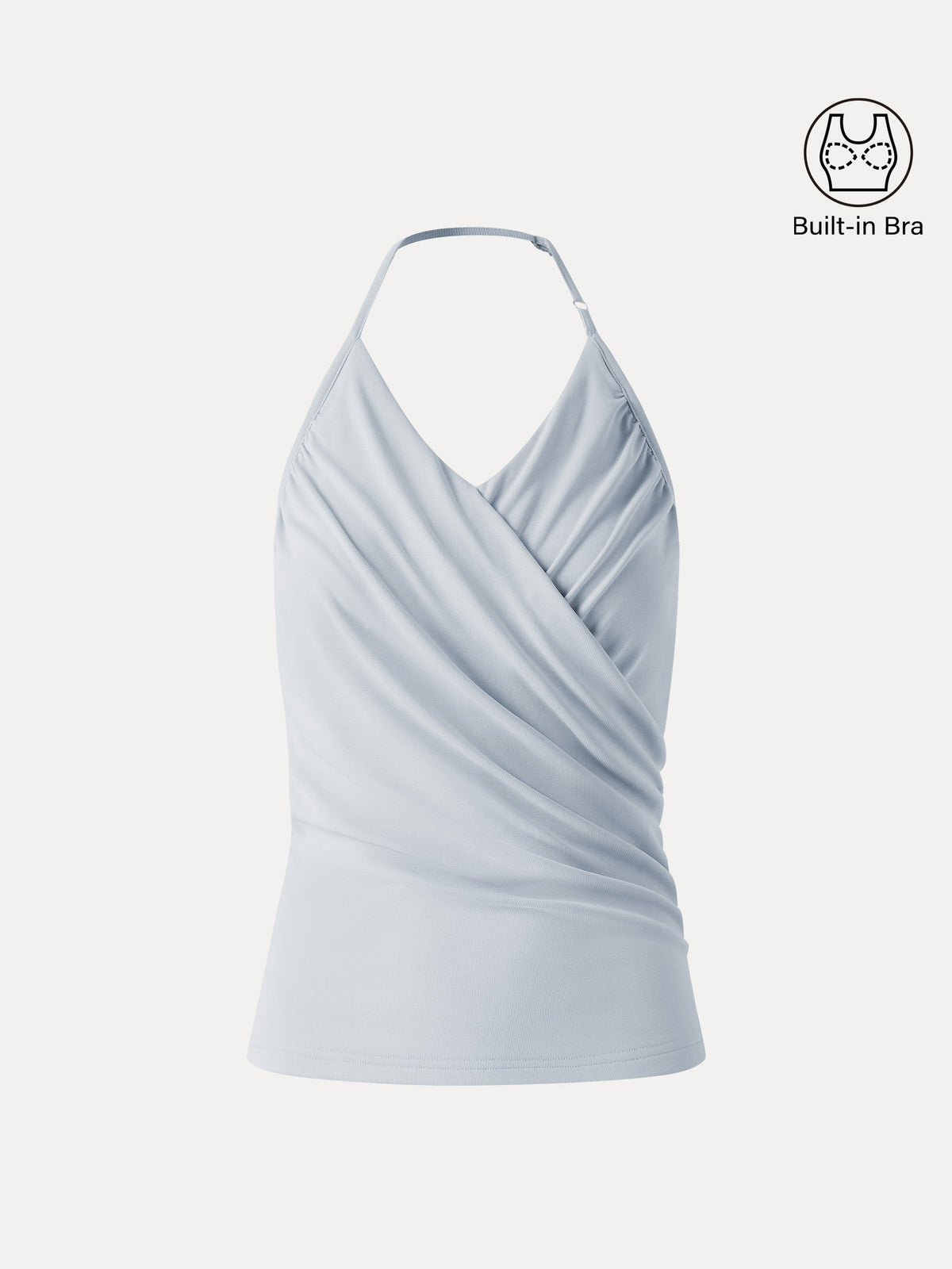OGLmove Women's Modal Halter Neck Ruched Bra Top