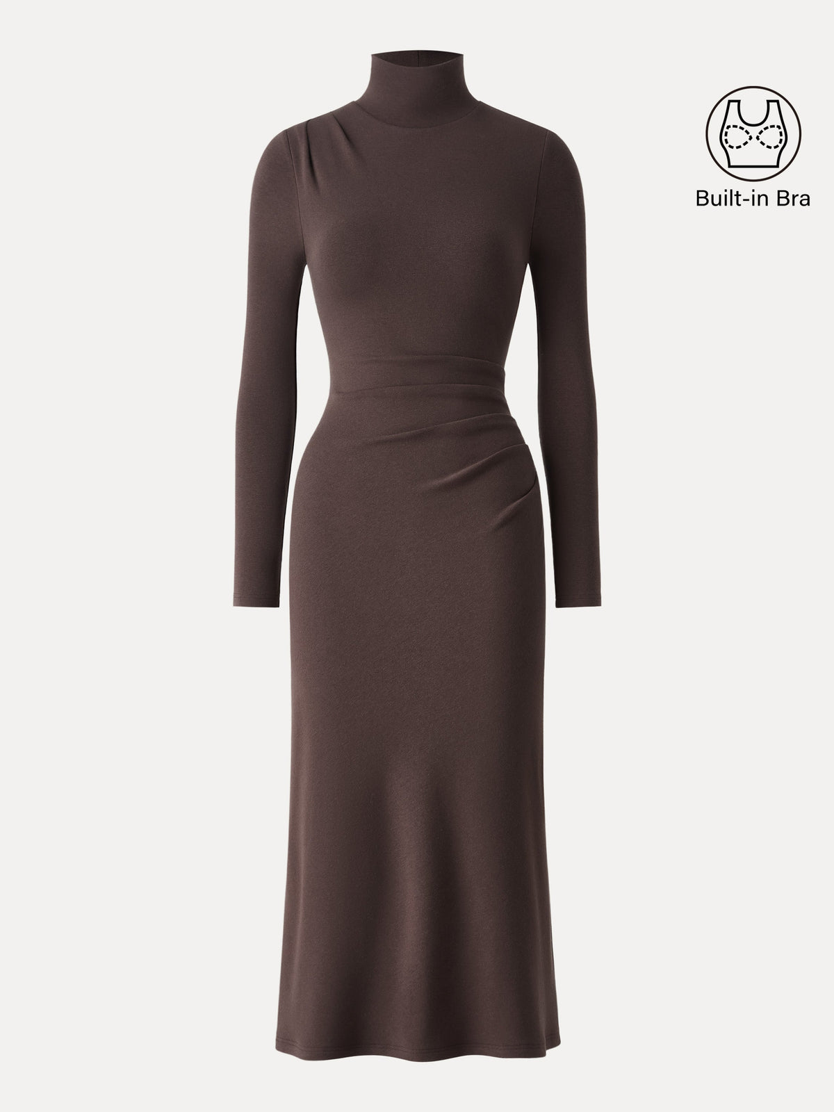 OGLmove Women's ProWarm Turtleneck Tucked Midi Bra Dress