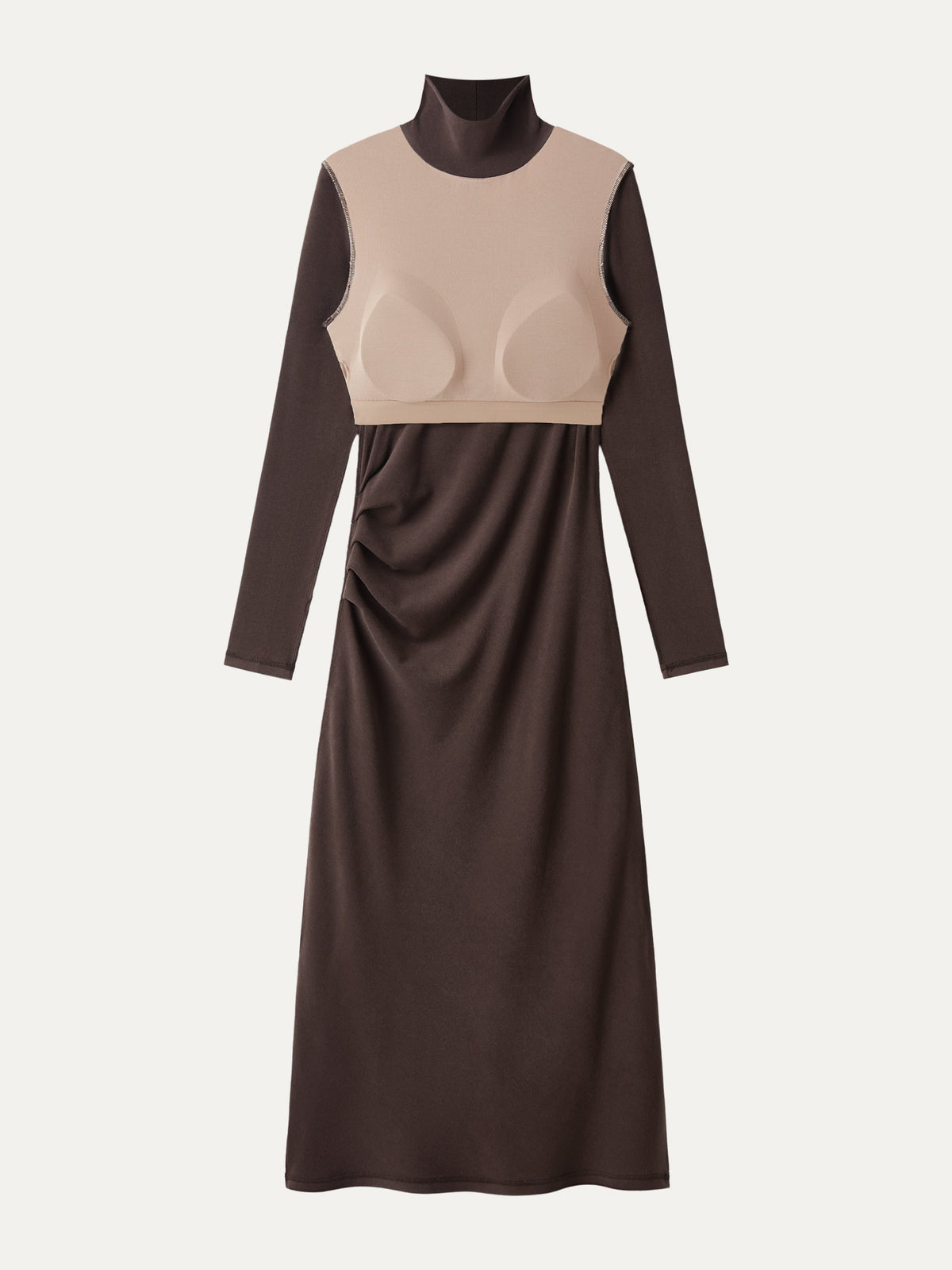 OGLmove Women's ProWarm Turtleneck Tucked Midi Bra Dress