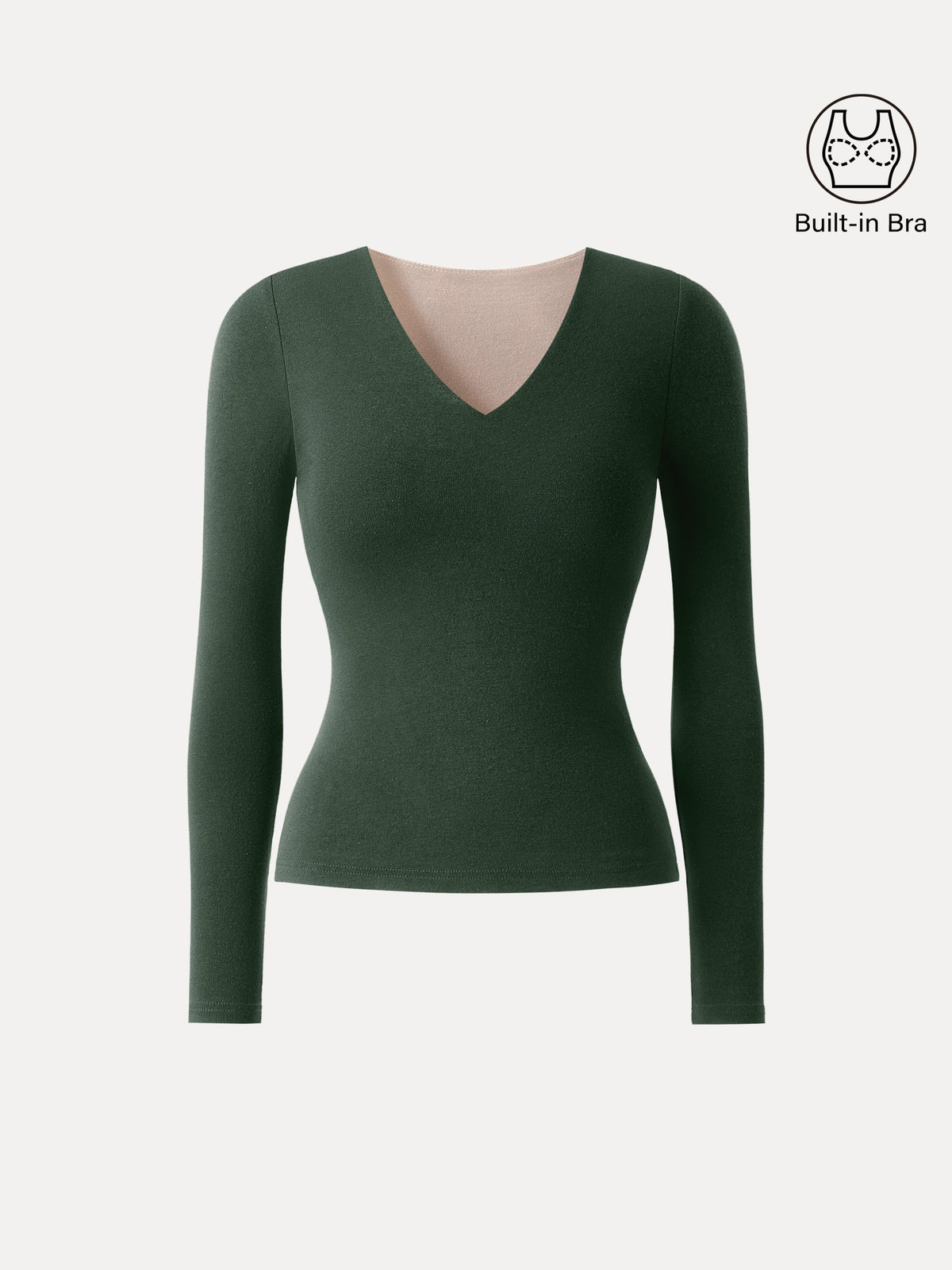 OGLmove Women's Eco-Mousse® V-Neck Long Sleeve Bra Top