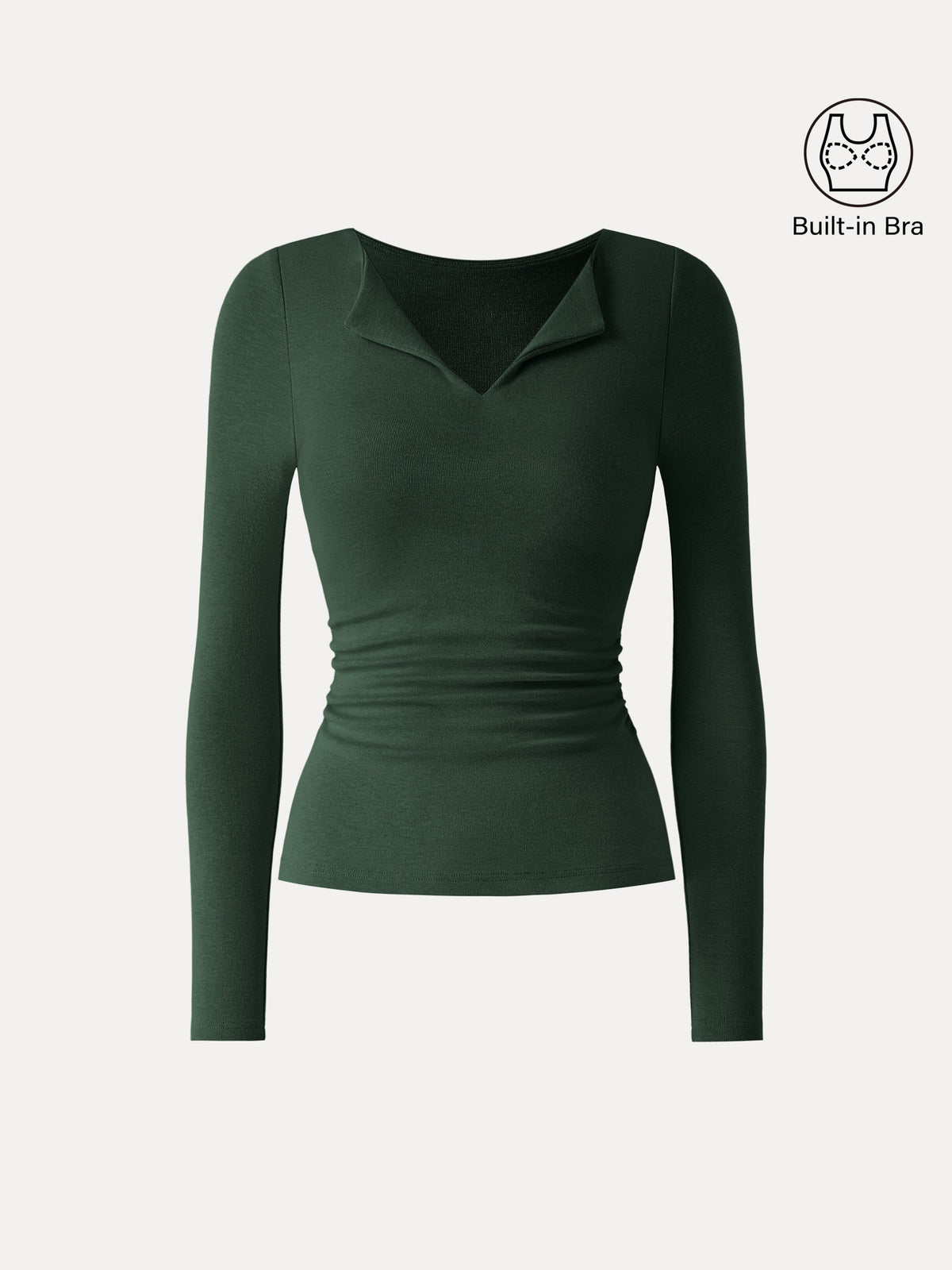 OGLmove Women's Eco-Mousse® Flapped V-Neck Ruched Bra Top