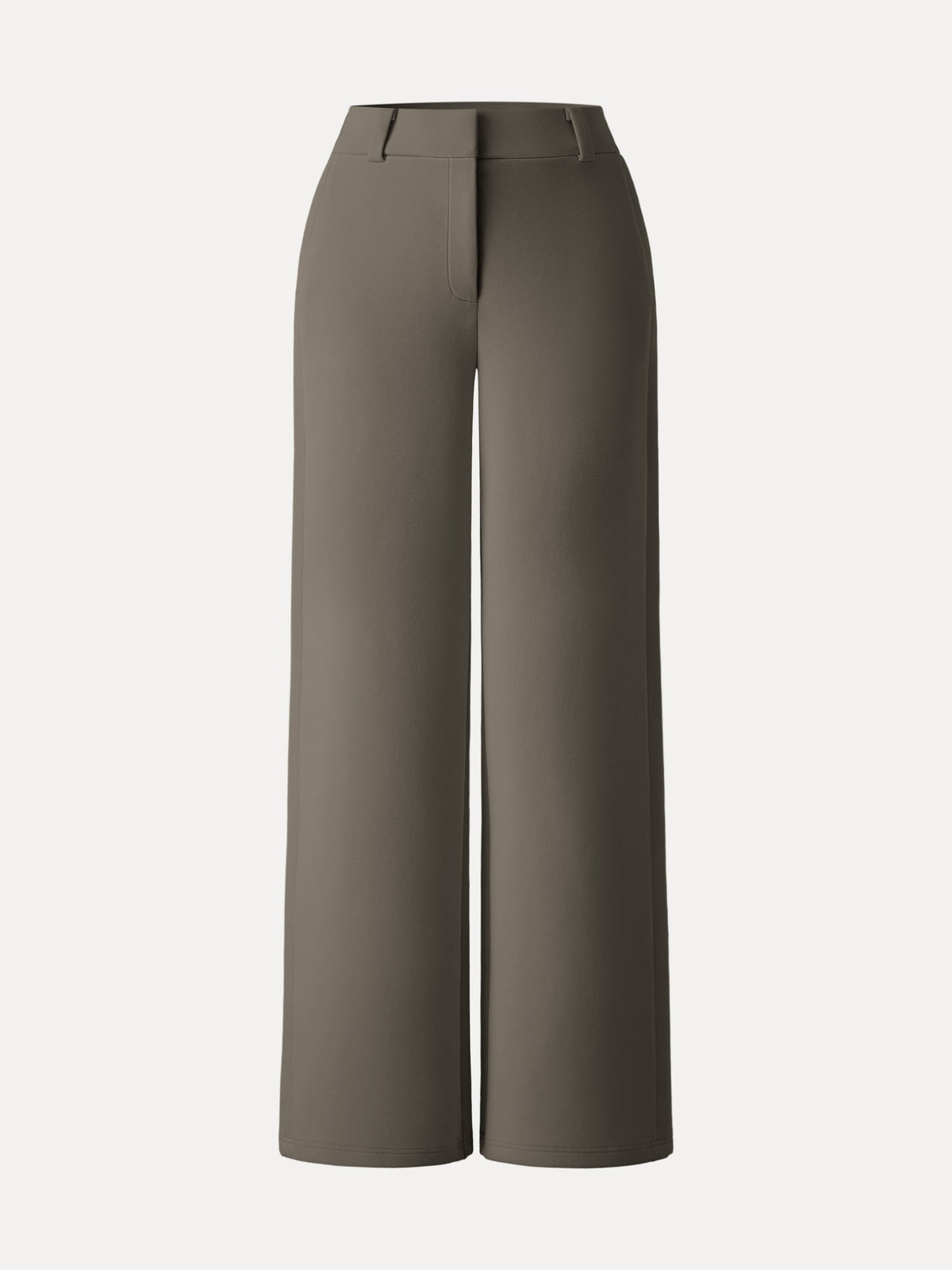 OGLmove Women's Stretchy Mid-Rise Fly-Front Wide-Leg Trousers