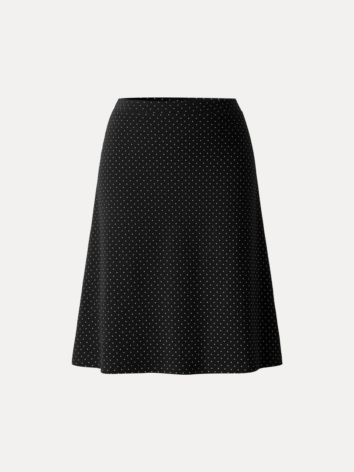 Women's Stretch Cotton Polka Dot A-Line Flare Skirt