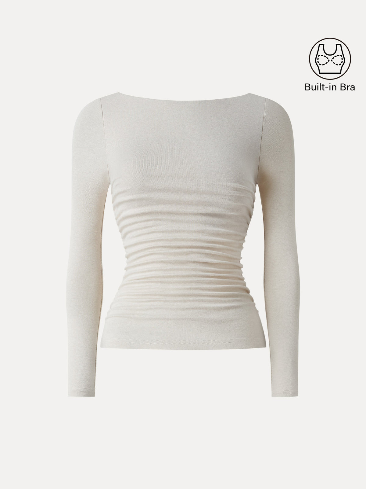 OGLmove Women's Eco-Mousse® Boatneck Ruched Bra Top