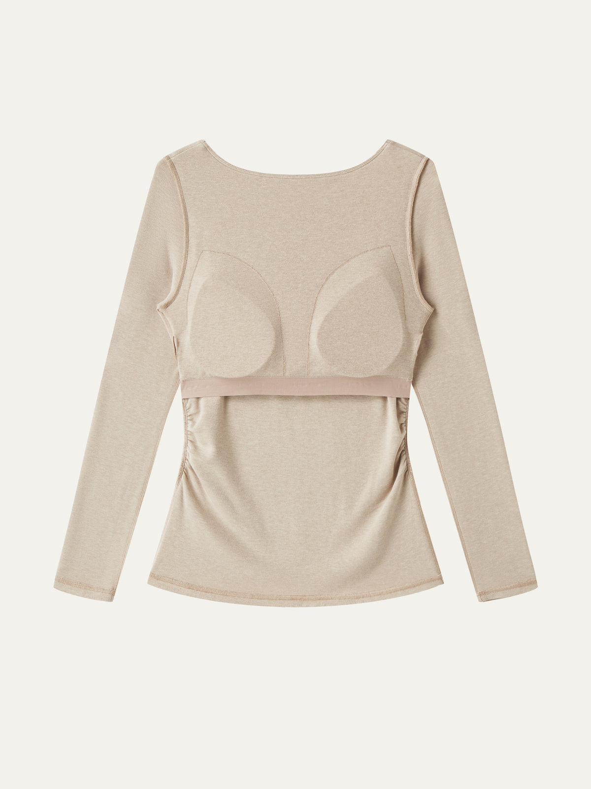 OGLmove Women's Eco-Mousse® Boatneck Long Sleeve Ruched Bra Top