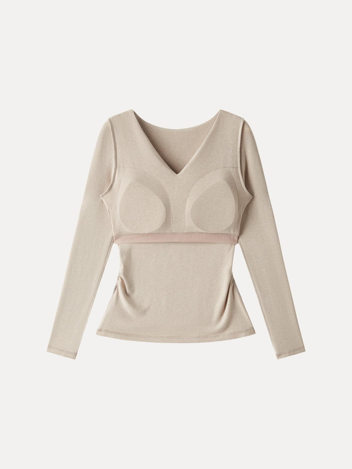 OGLmove Women's Eco-Mousse® Flapped V-Neck Long Sleeve Ruched Bra Top