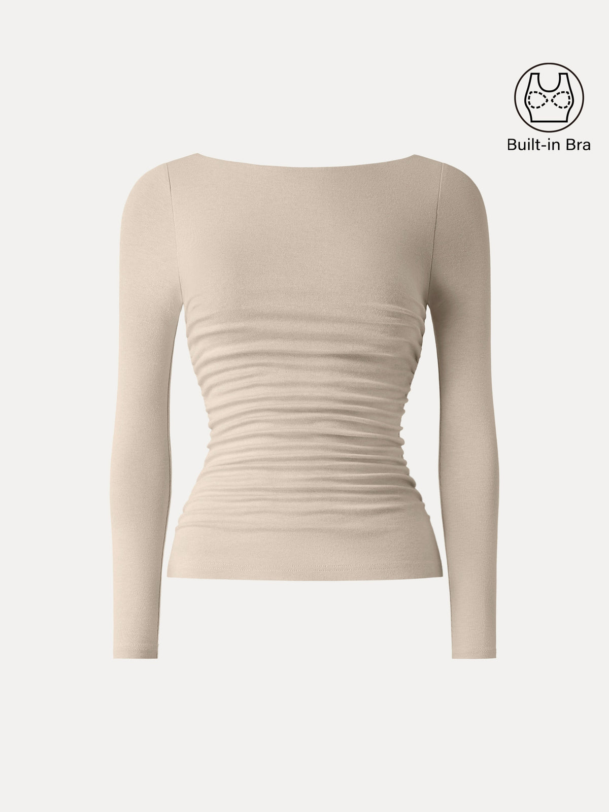 OGLmove Women's Eco-Mousse® Boatneck Ruched Bra Top
