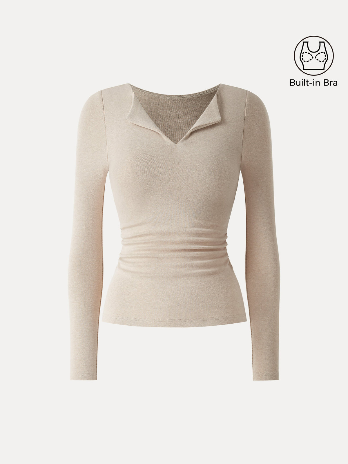 OGLmove Women's Eco-Mousse® Flapped V-Neck Ruched Bra Top