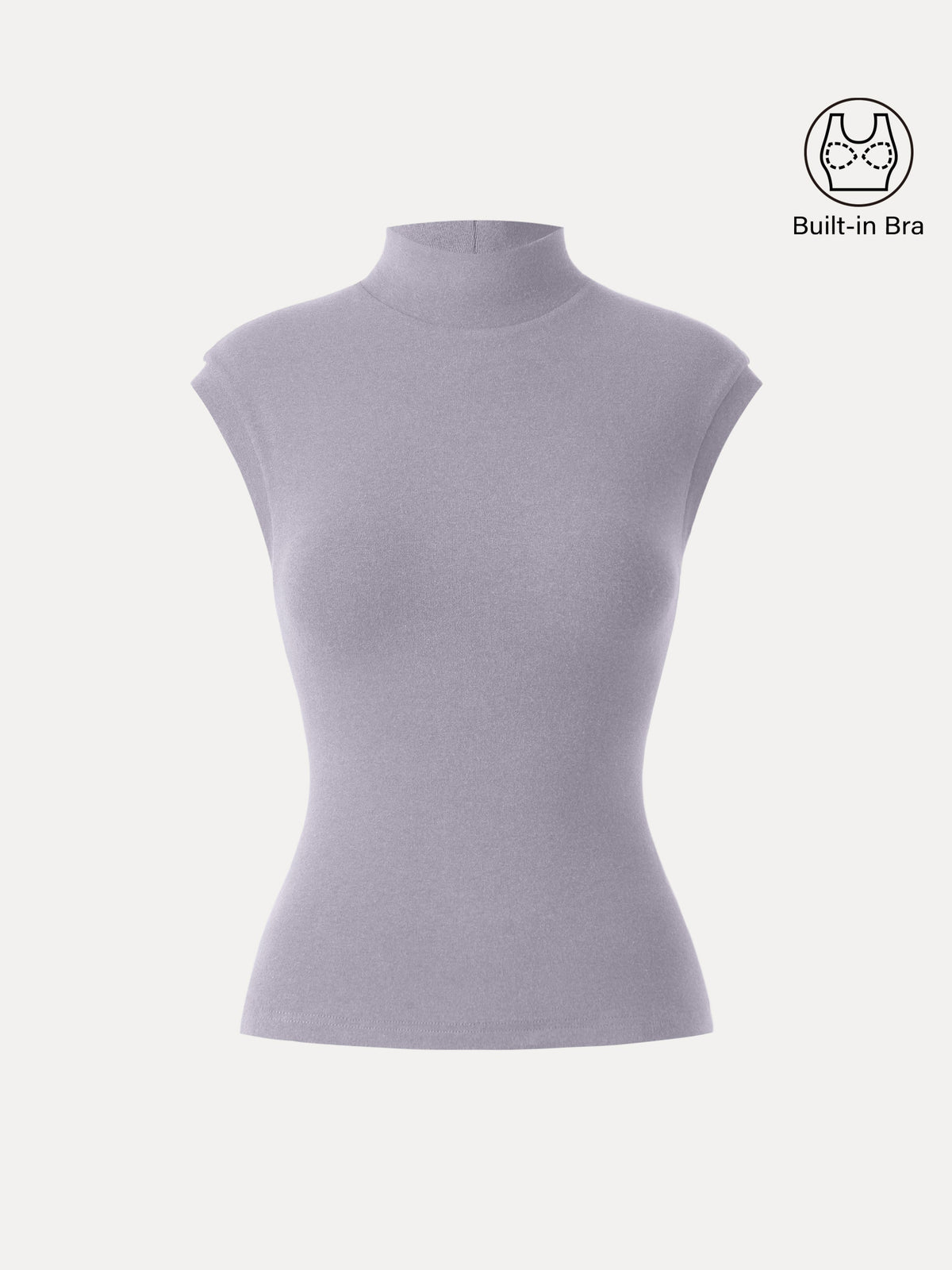 OGLmove Women's Mock Neck Cap Sleeve Brami Top