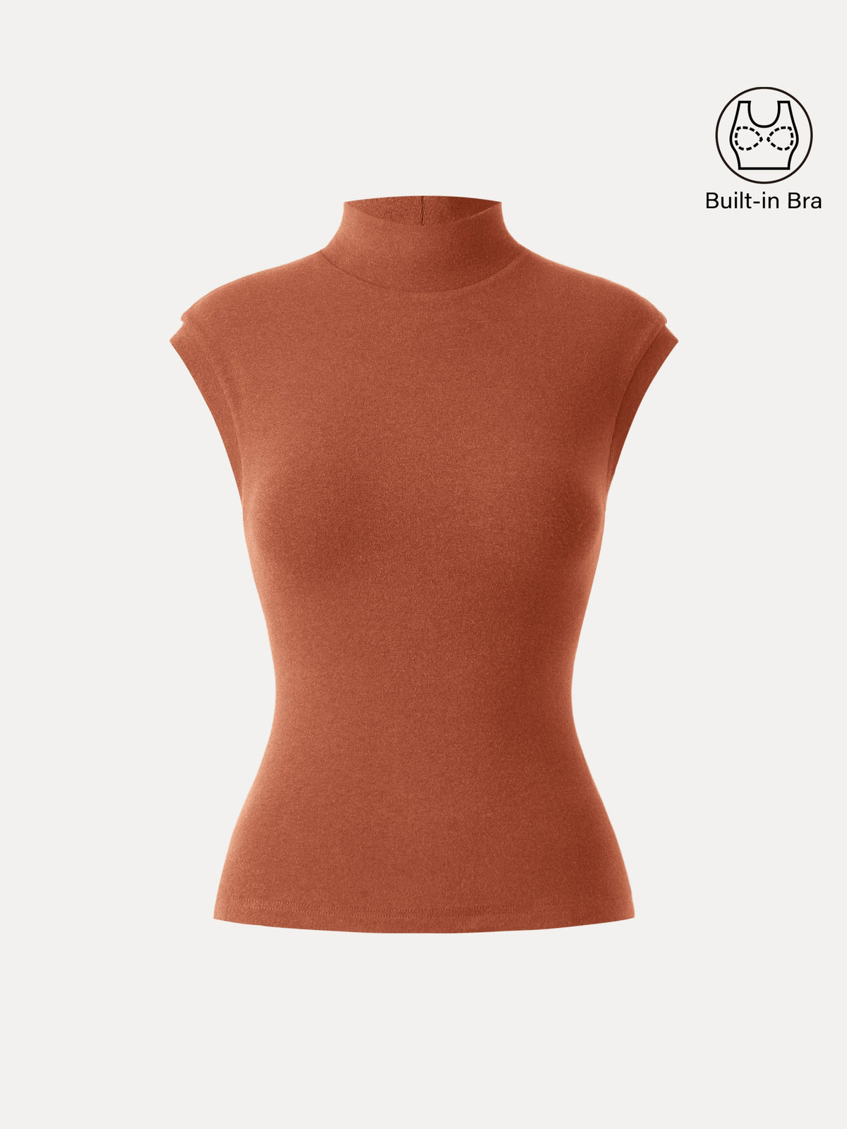 OGLmove Women's Mock Neck Cap Sleeve Brami Top