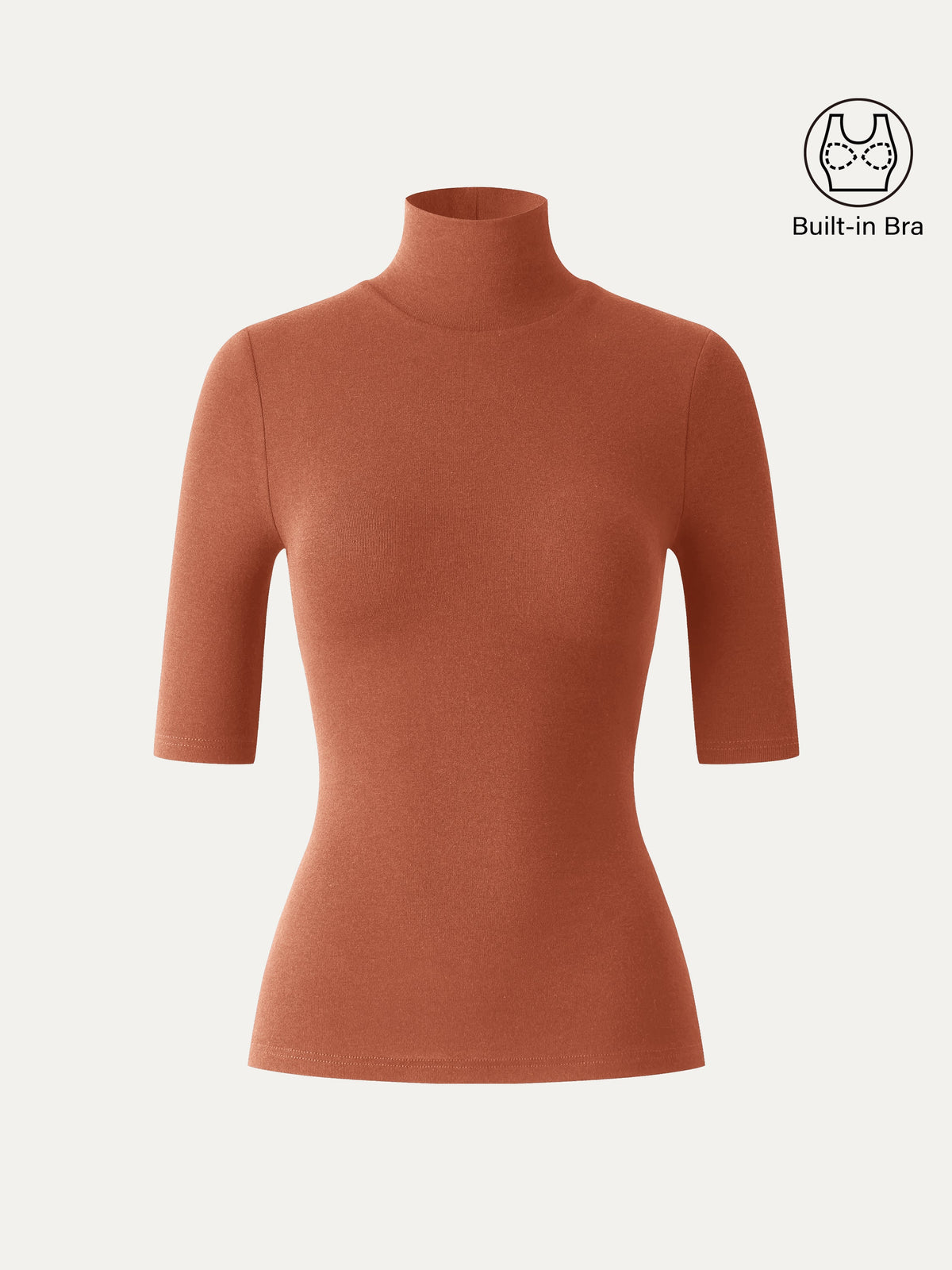 OGLmove Women's Eco-Mousse® Turtleneck Elbow Sleeve Bra Top