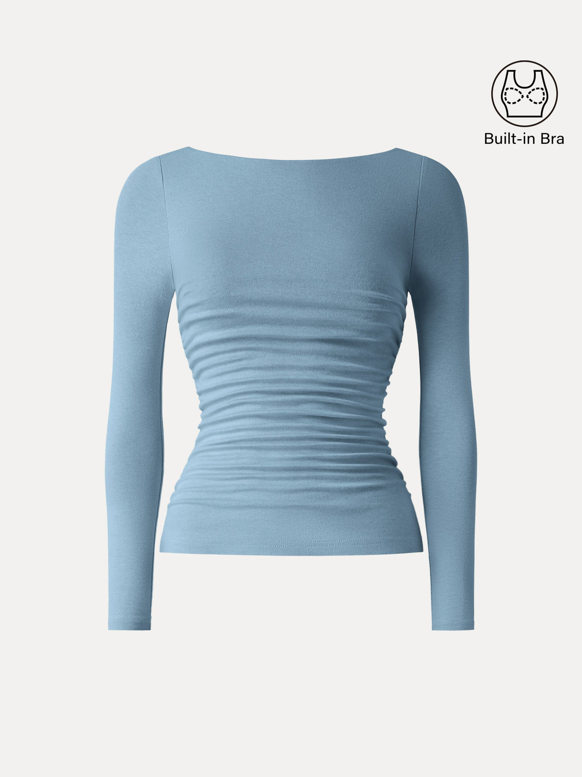 OGLmove Women's Eco-Mousse® Boatneck Ruched Bra Top