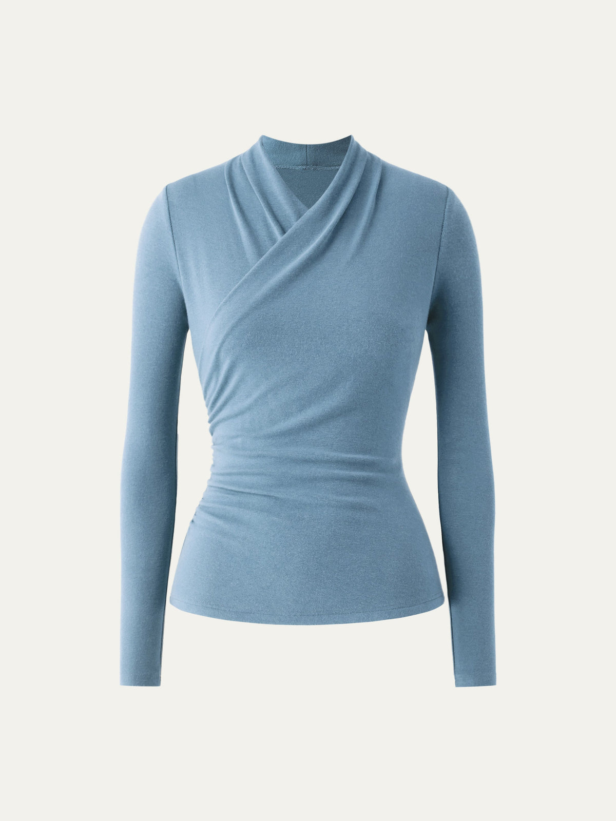 OGLmove Women's Eco-Mousse Surplice Long Sleeve Ruched Top