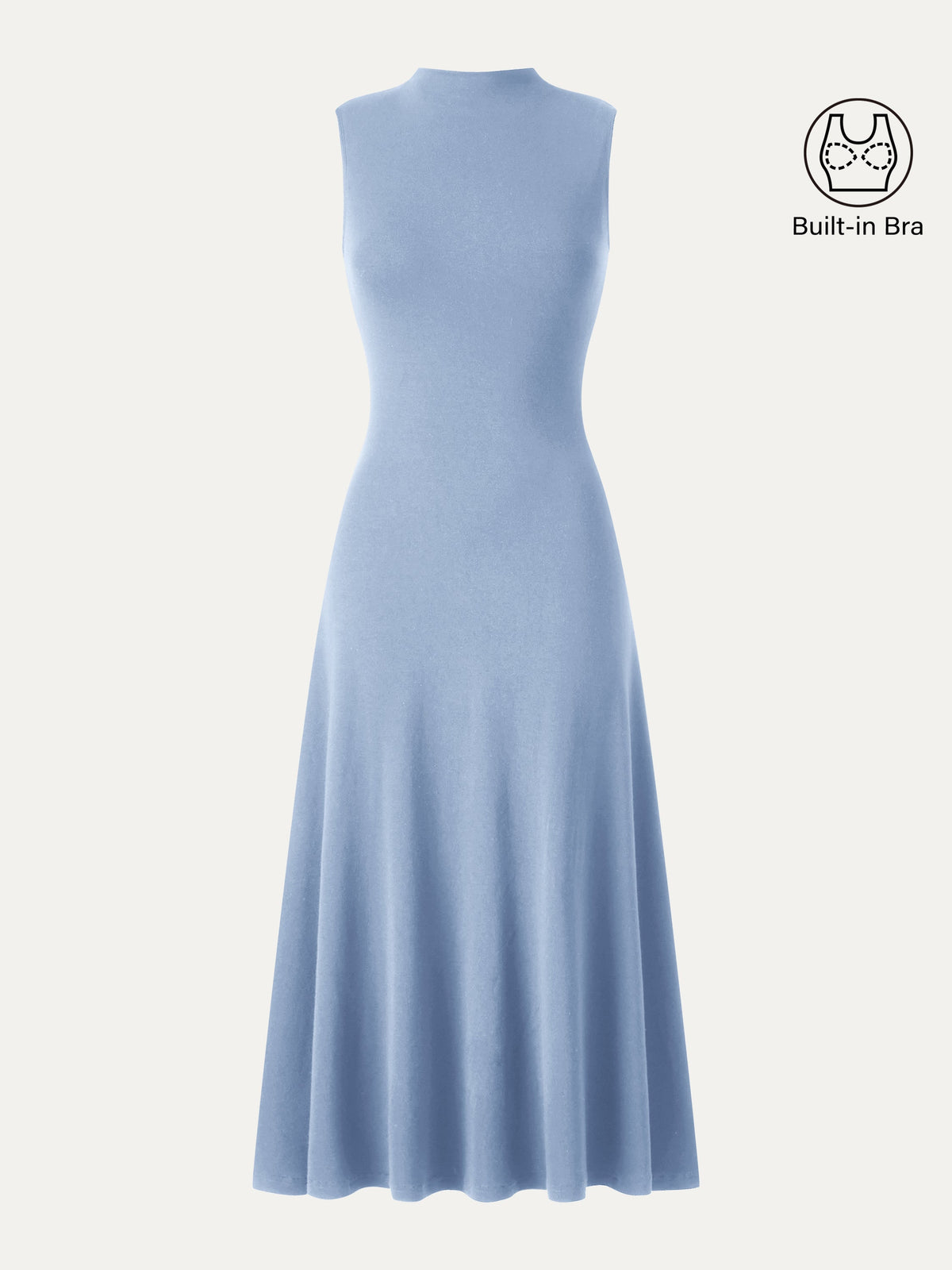 OGLmove Women's Eco-Mousse® Mock Neck Sleeveless Midi Bra Dress