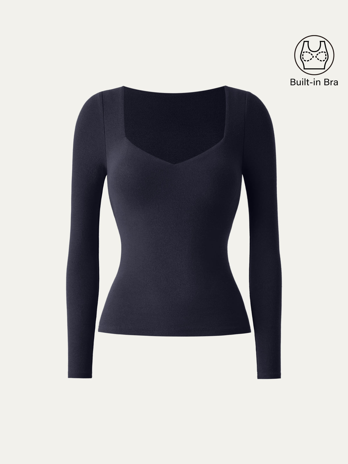 OGLmove Women's Eco-Mousse® Diamond Neck Long Sleeve Bra Top