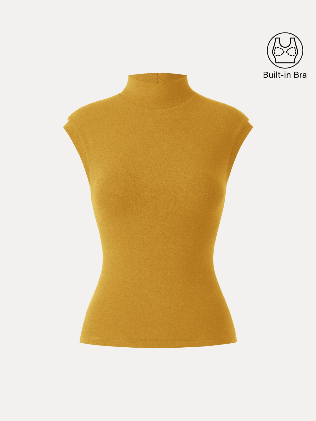 OGLmove Women's Mock Neck Cap Sleeve Brami Top