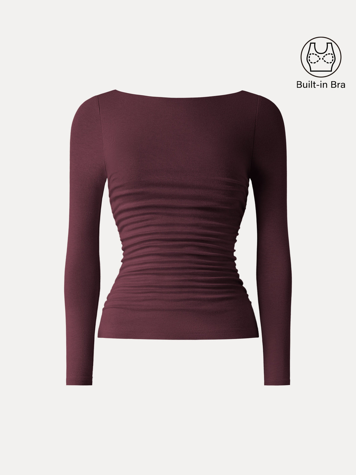 OGLmove Women's Eco-Mousse® Boatneck Ruched Bra Top