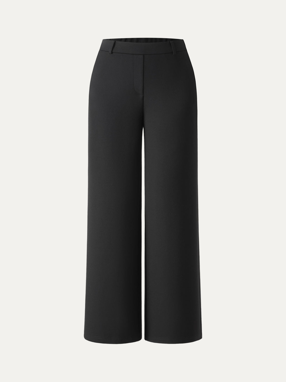 OGLmove Women's Ponte Mid-Rise Wide-Leg Pants with Pockets